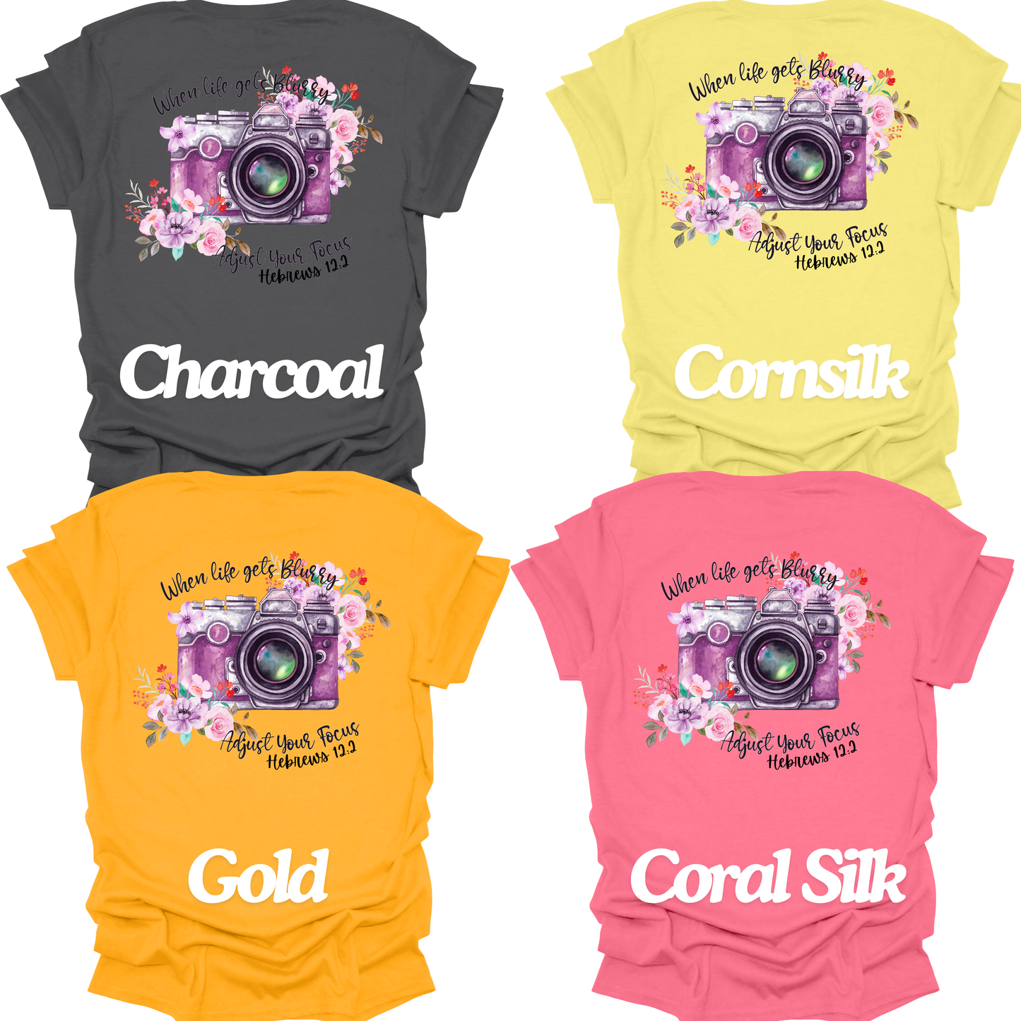 Adjust Your Focus Faith-Inspired T-Shirt – Hebrews 12:2 Design Salty Faith Women's Short Sleeve T-shirt