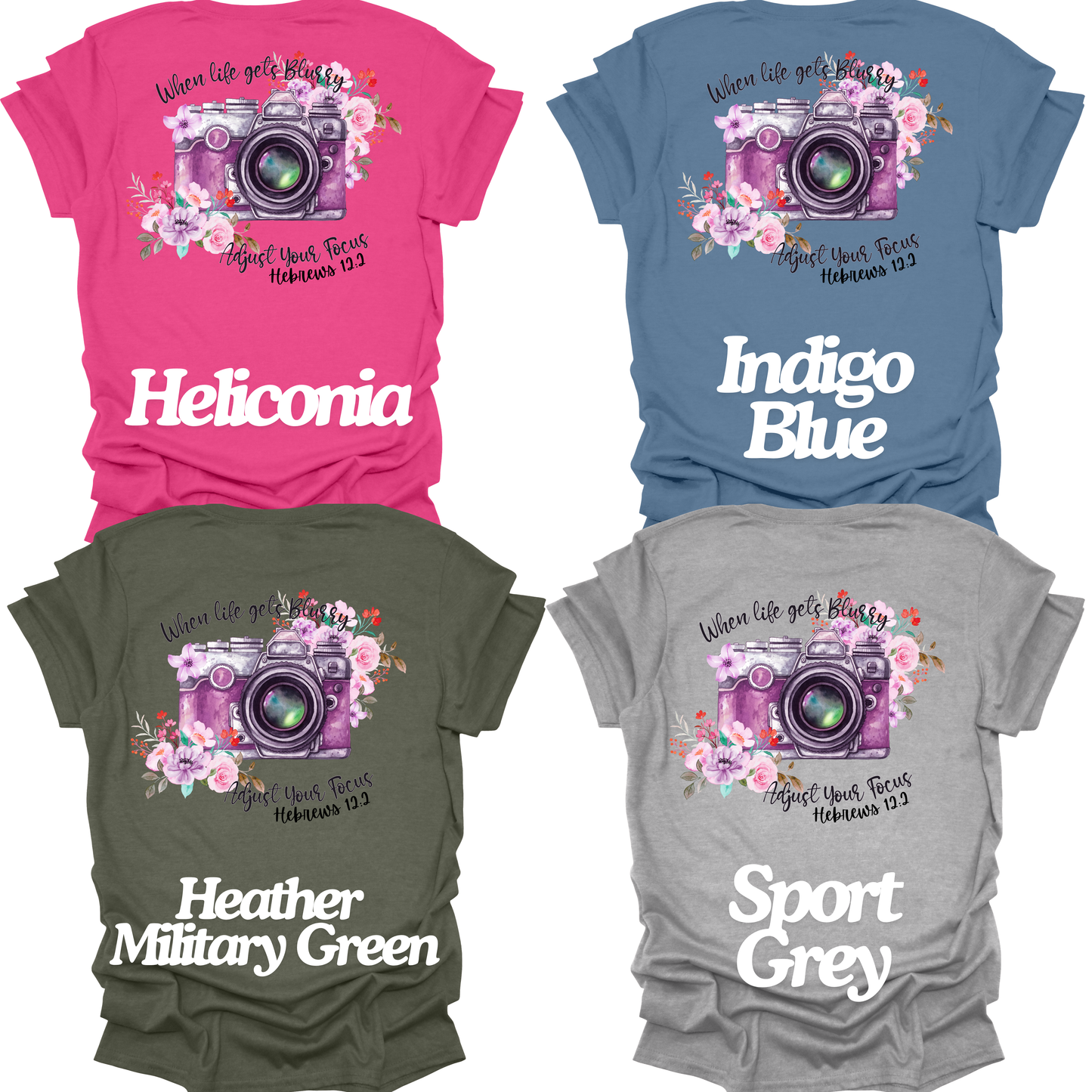 Adjust Your Focus Faith-Inspired T-Shirt – Hebrews 12:2 Design Salty Faith Women's Short Sleeve T-shirt