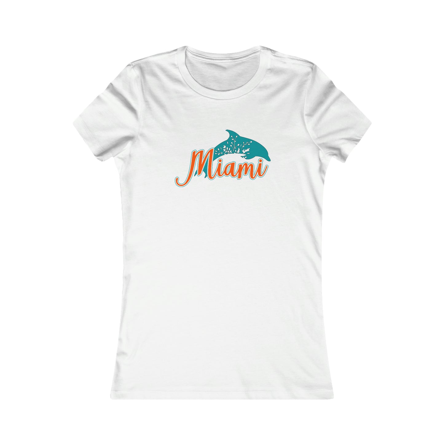 Miami Dolphins Inspired Floral Dolphin Women's Curvy Tee