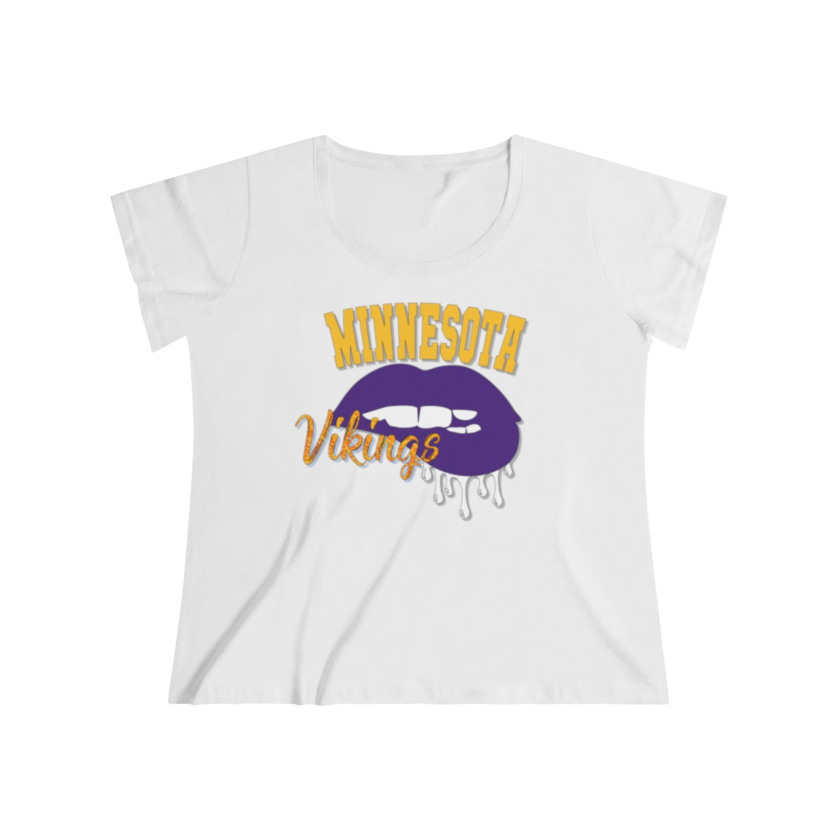 Vikings inspired Football Dripping Lips Women's Curvy Tee