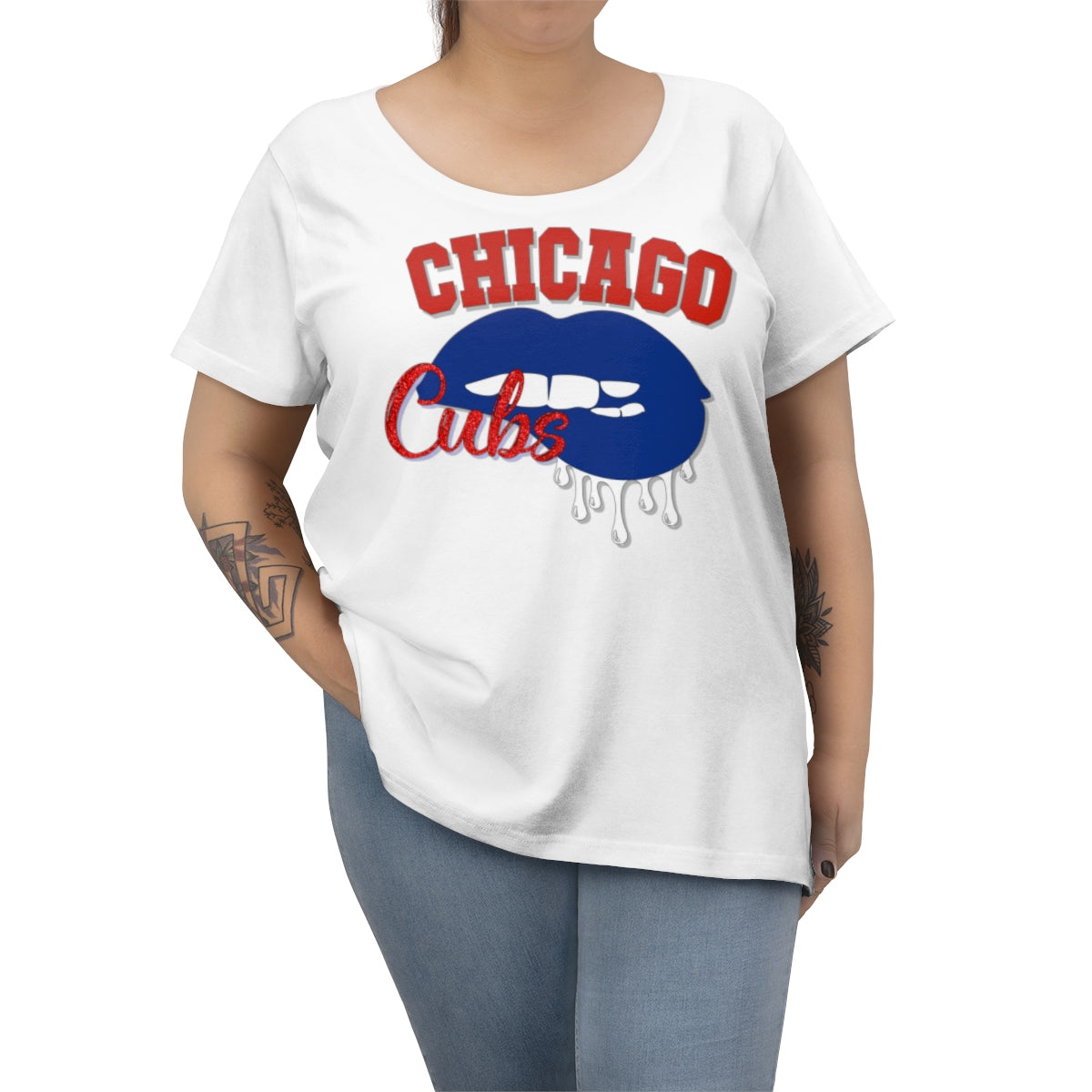 Chicago Cubs Baseball Dripping Lips Tee