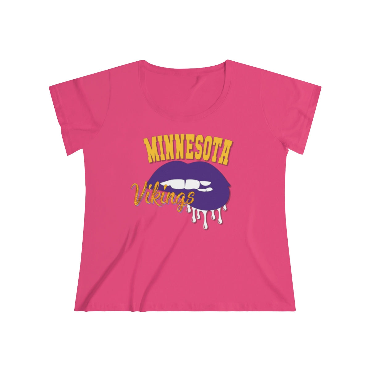 Vikings inspired Football Dripping Lips Women's Curvy Tee