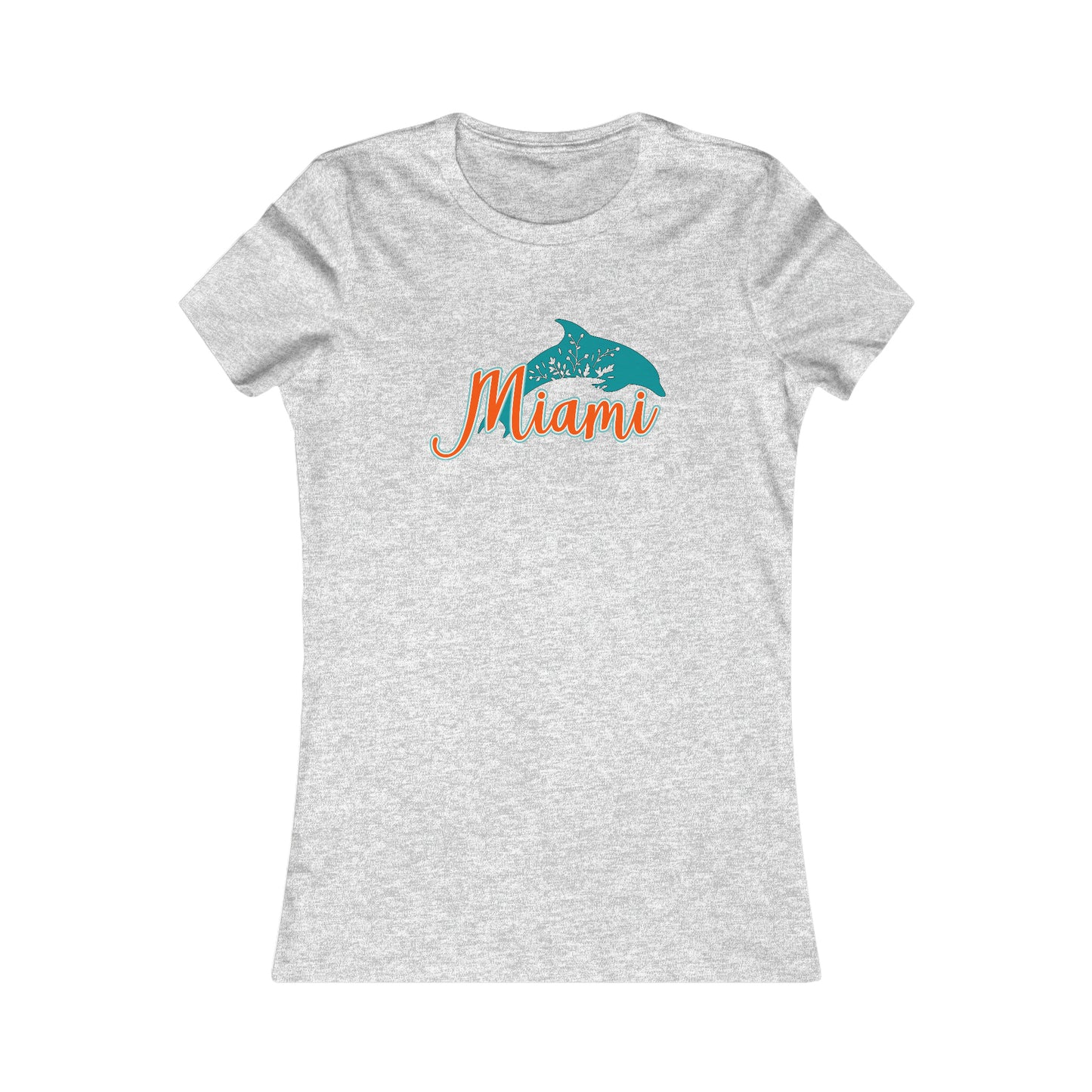 Miami Dolphins Inspired Floral Dolphin Women's Curvy Tee