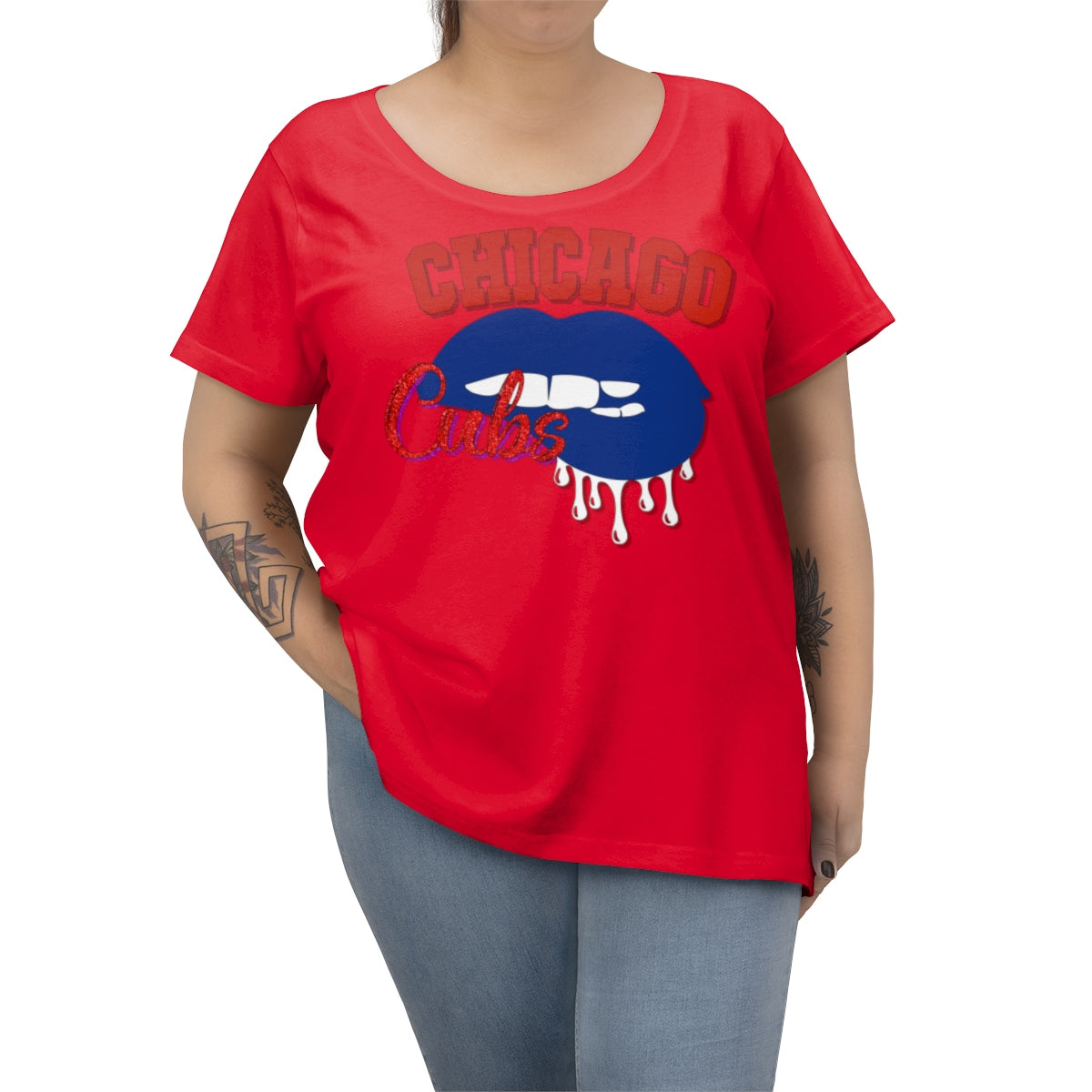 Chicago Cubs Baseball Dripping Lips Tee