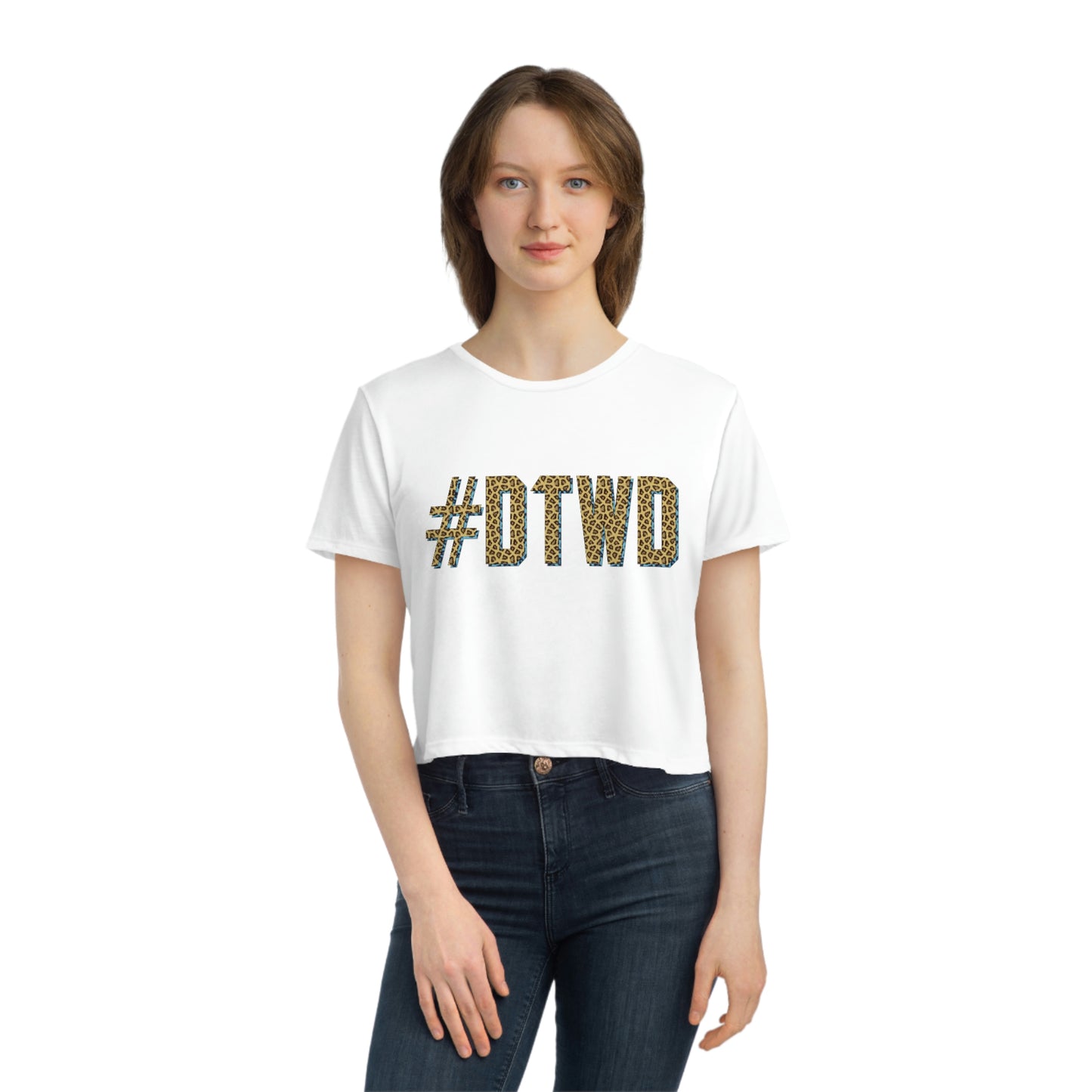 Jaguars Inspired #DTWD Geo-tag Women's Curvy Cropped Tee