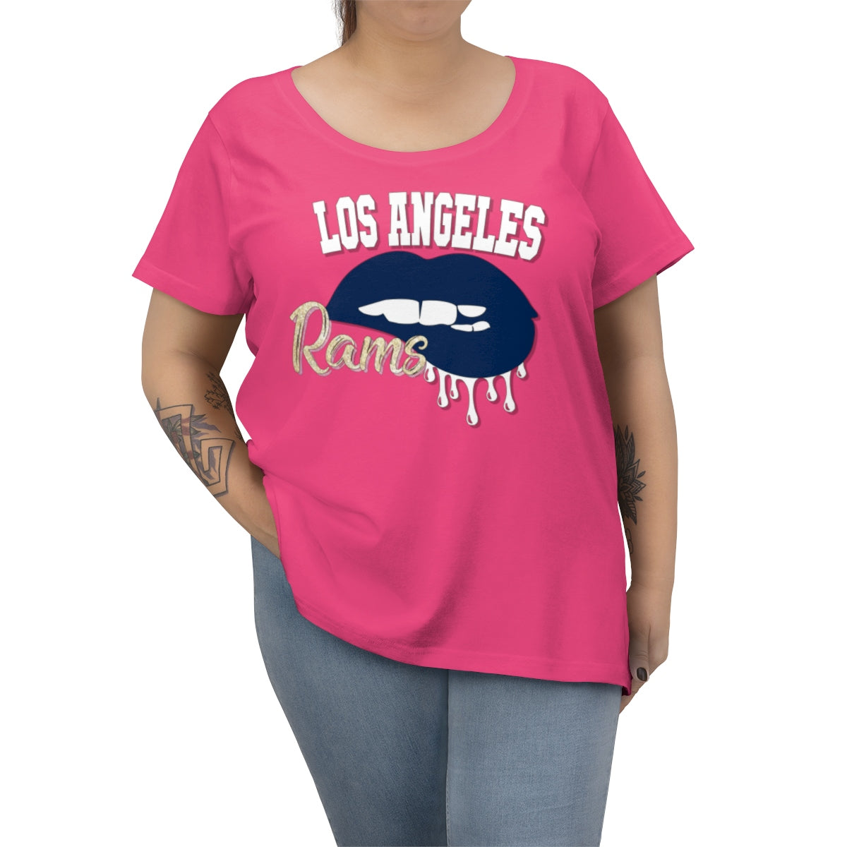 Rams inspired Football Dripping Lips Tee