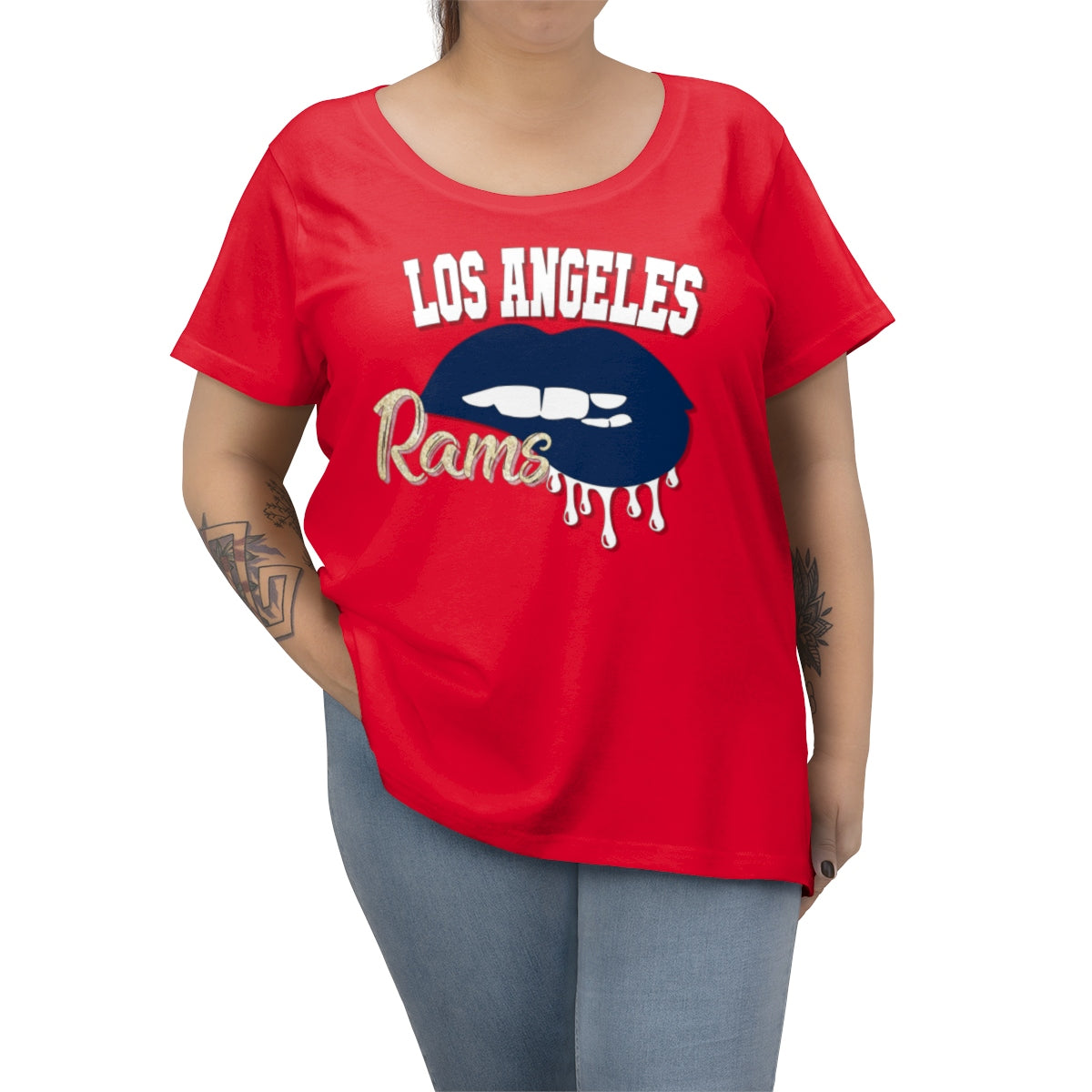 Rams inspired Football Dripping Lips Tee