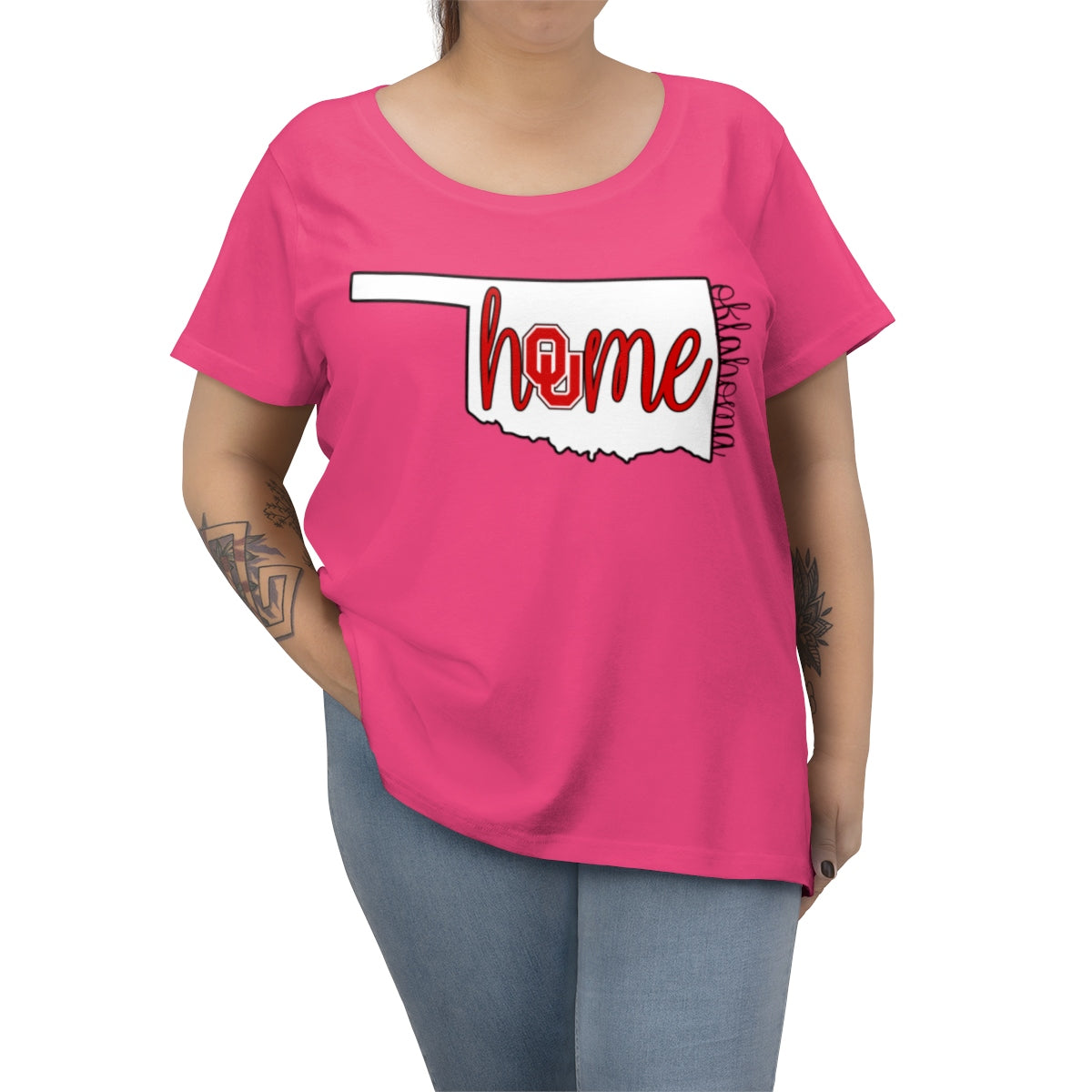 Home Oklahoma University Inspired Women's Curvy Tee