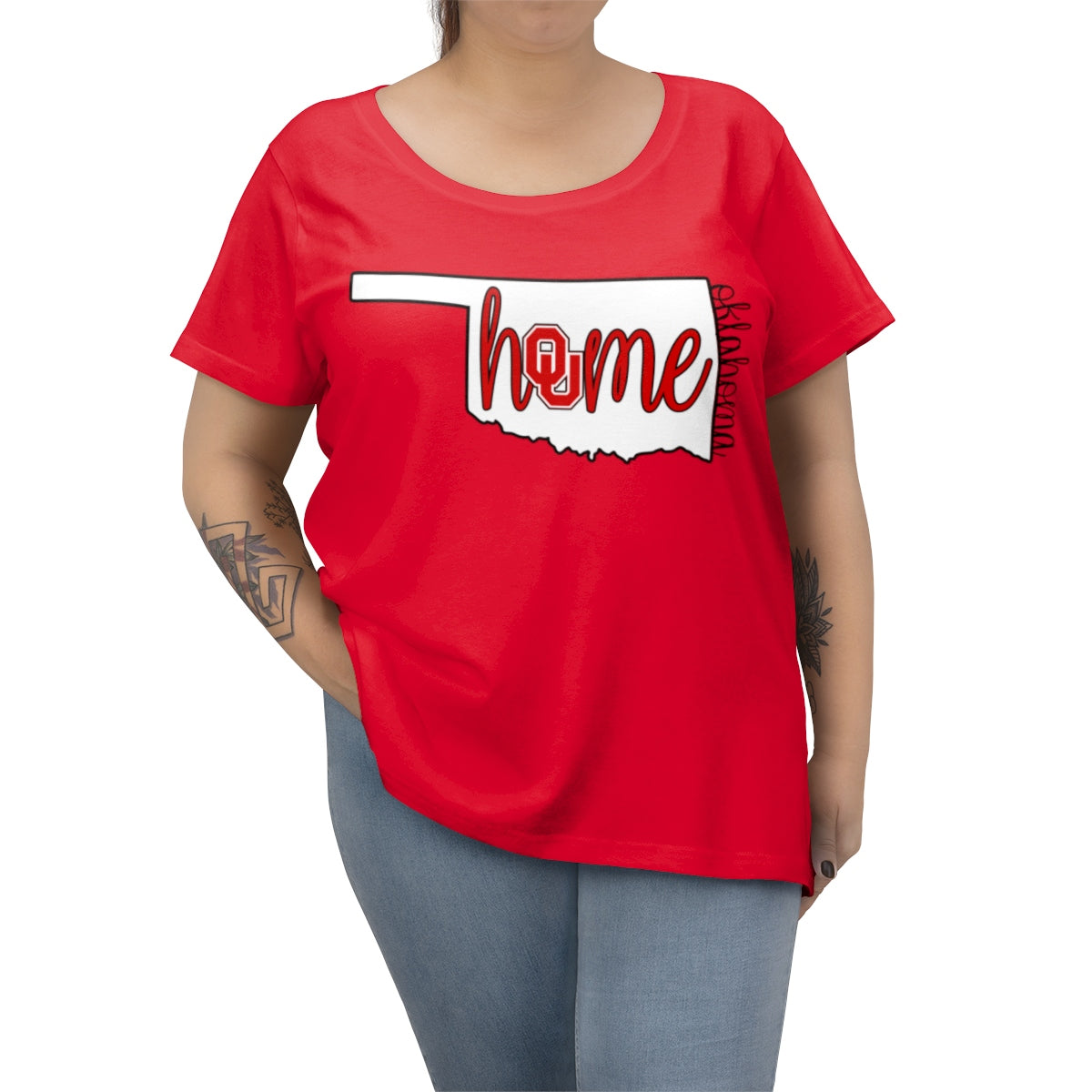 Home Oklahoma University Inspired Women's Curvy Tee