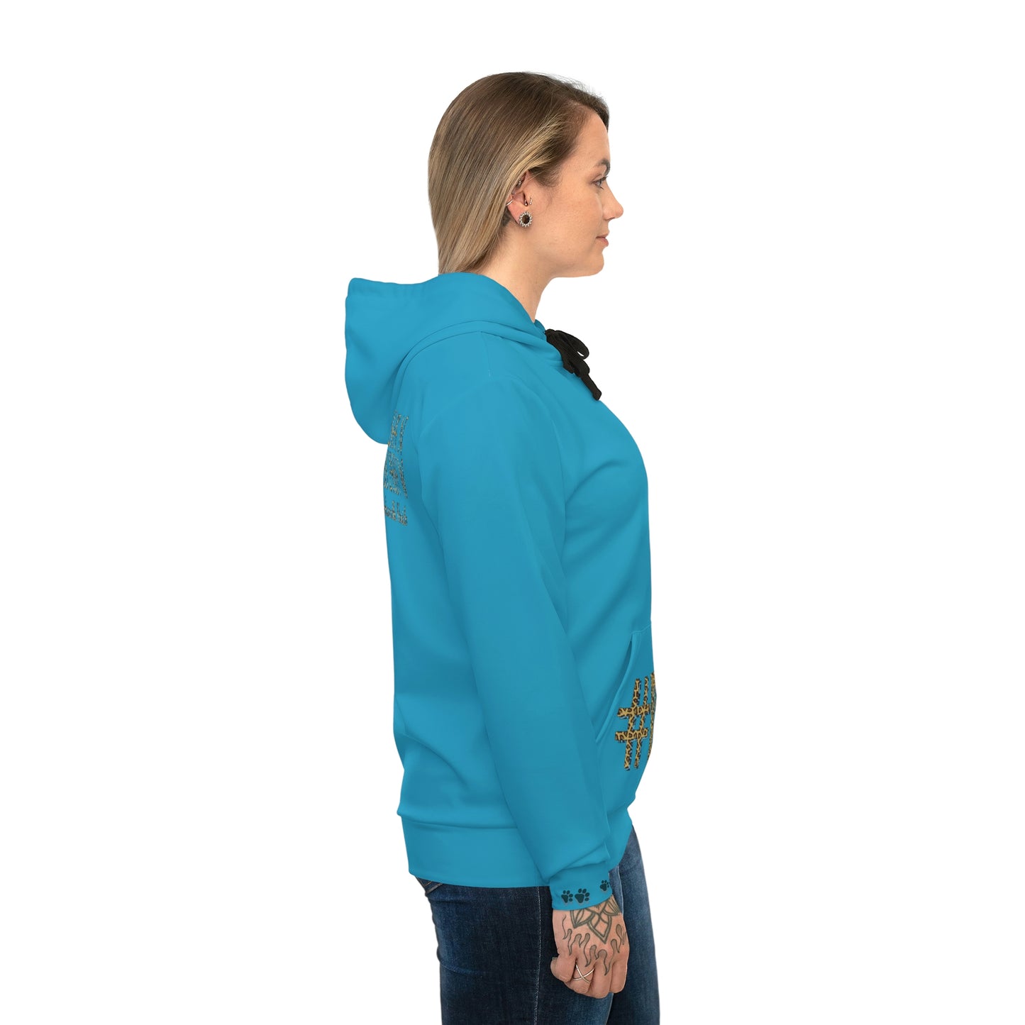 #DTWD Geo-Tag Hooded Sweatshirt Jaguars Teal and leopard print