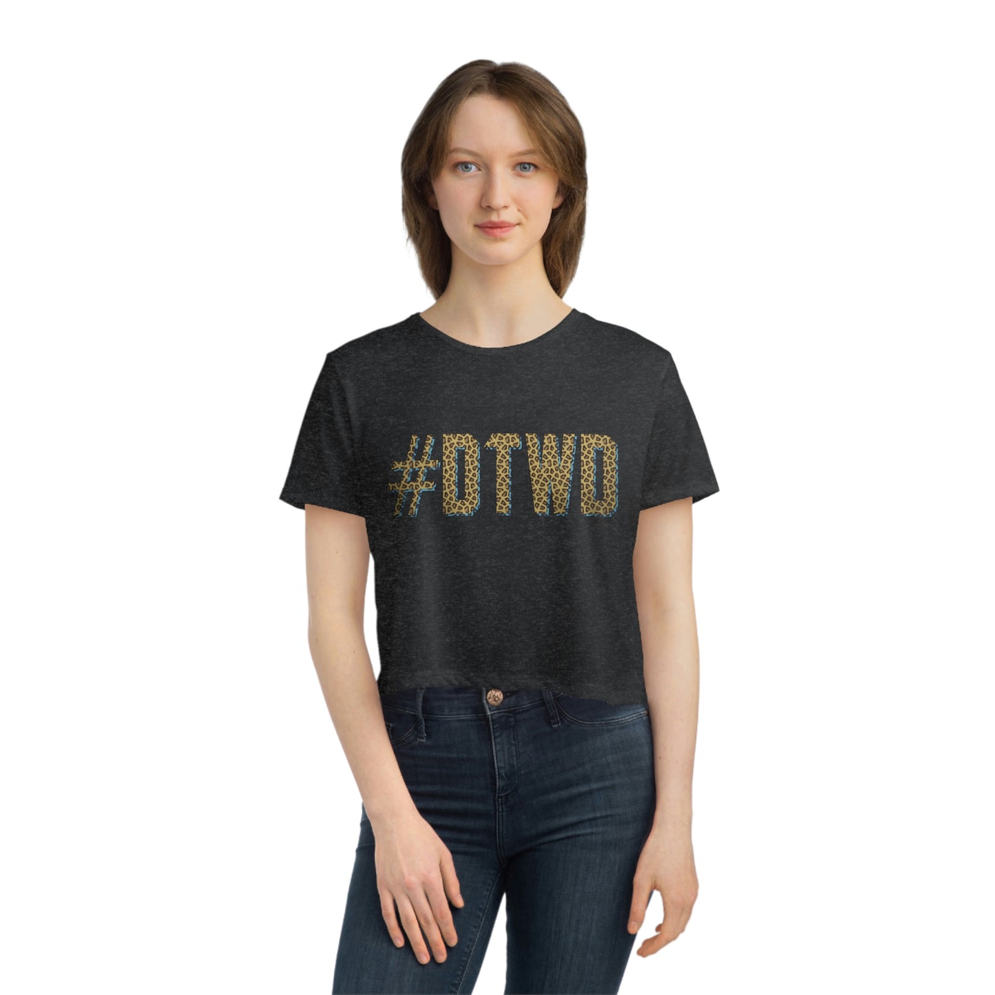 Jaguars Inspired #DTWD Geo-tag Women's Curvy Cropped Tee