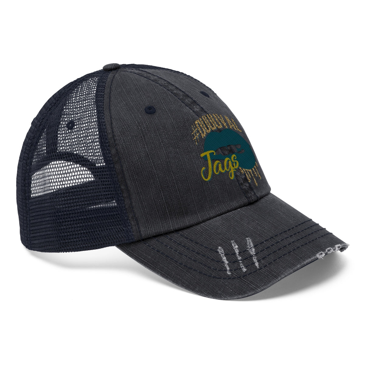 Jaguars Inspired Dripping Lips Unisex Trucker Hat Adjustable