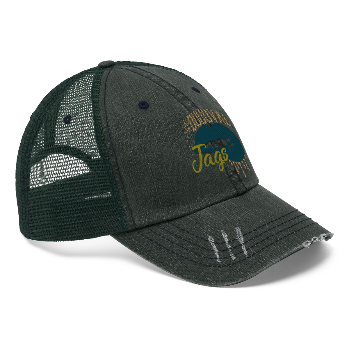 Jaguars Inspired Dripping Lips Unisex Trucker Hat Adjustable