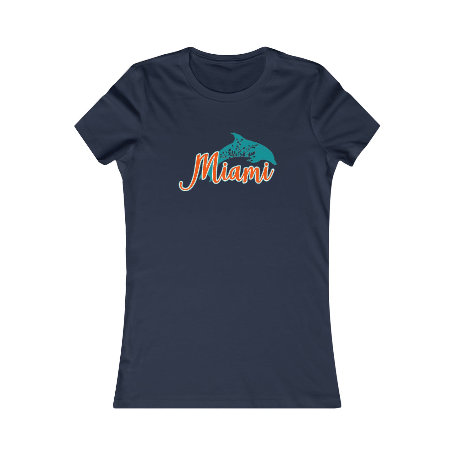 Miami Dolphins Inspired Floral Dolphin Women's Curvy Tee