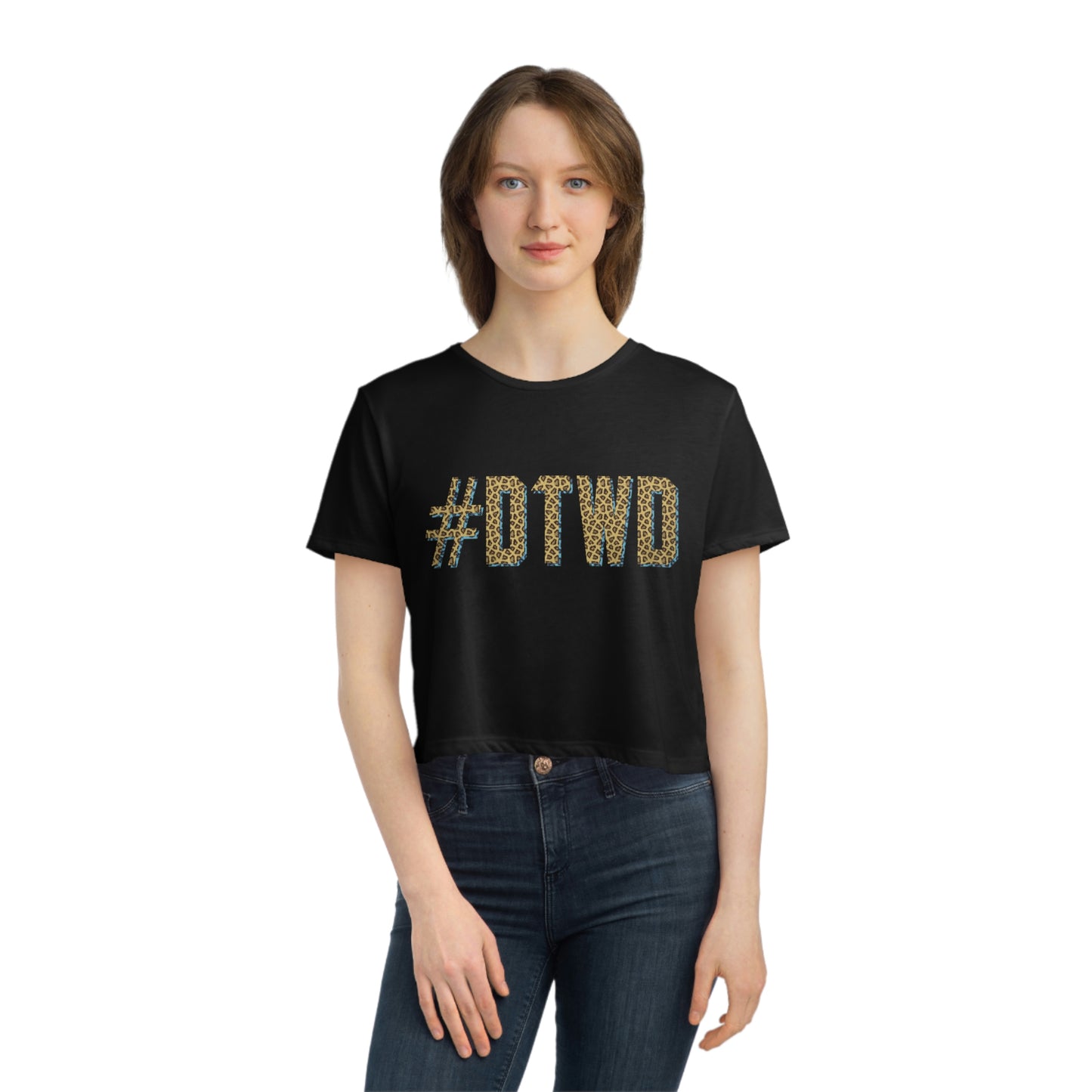 Jaguars Inspired #DTWD Geo-tag Women's Curvy Cropped Tee