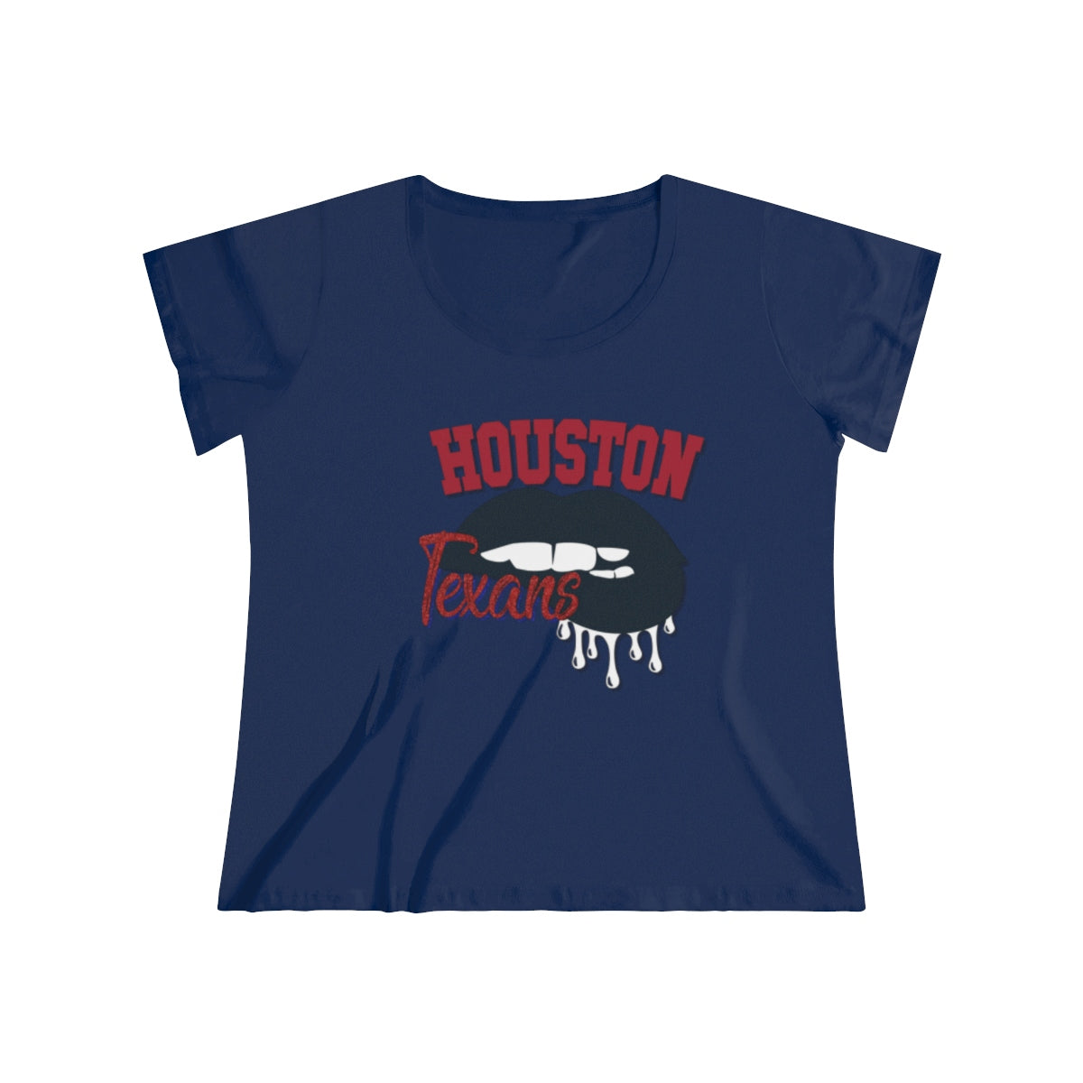 Houston Texans inspired Football Dripping Lips  Women's Curvy Tee