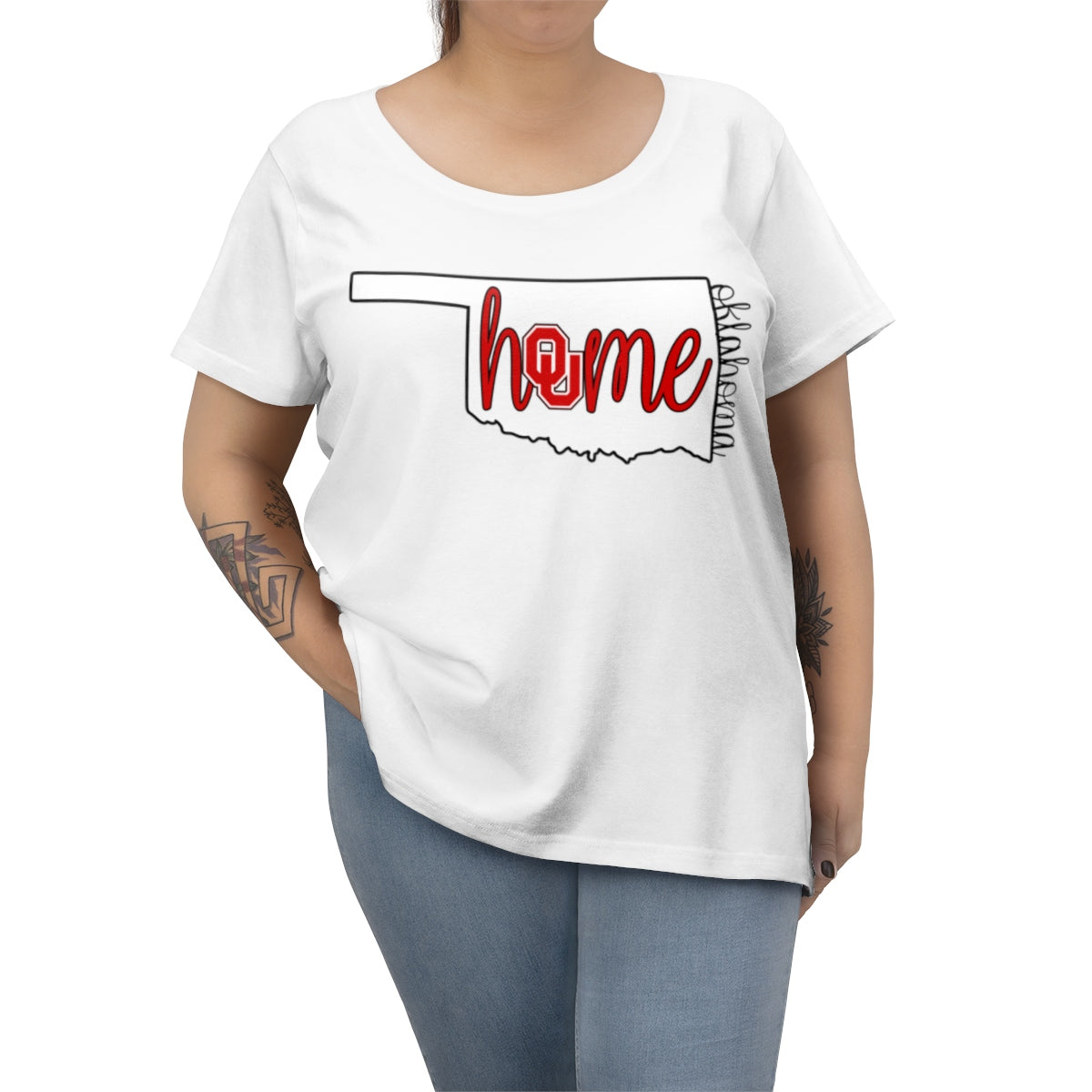 Home Oklahoma University Inspired Women's Curvy Tee
