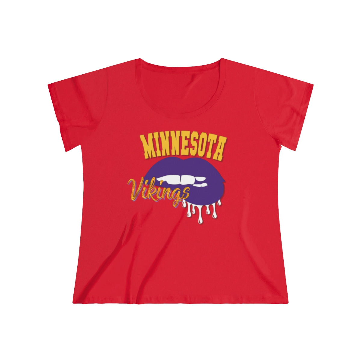 Vikings inspired Football Dripping Lips Women's Curvy Tee