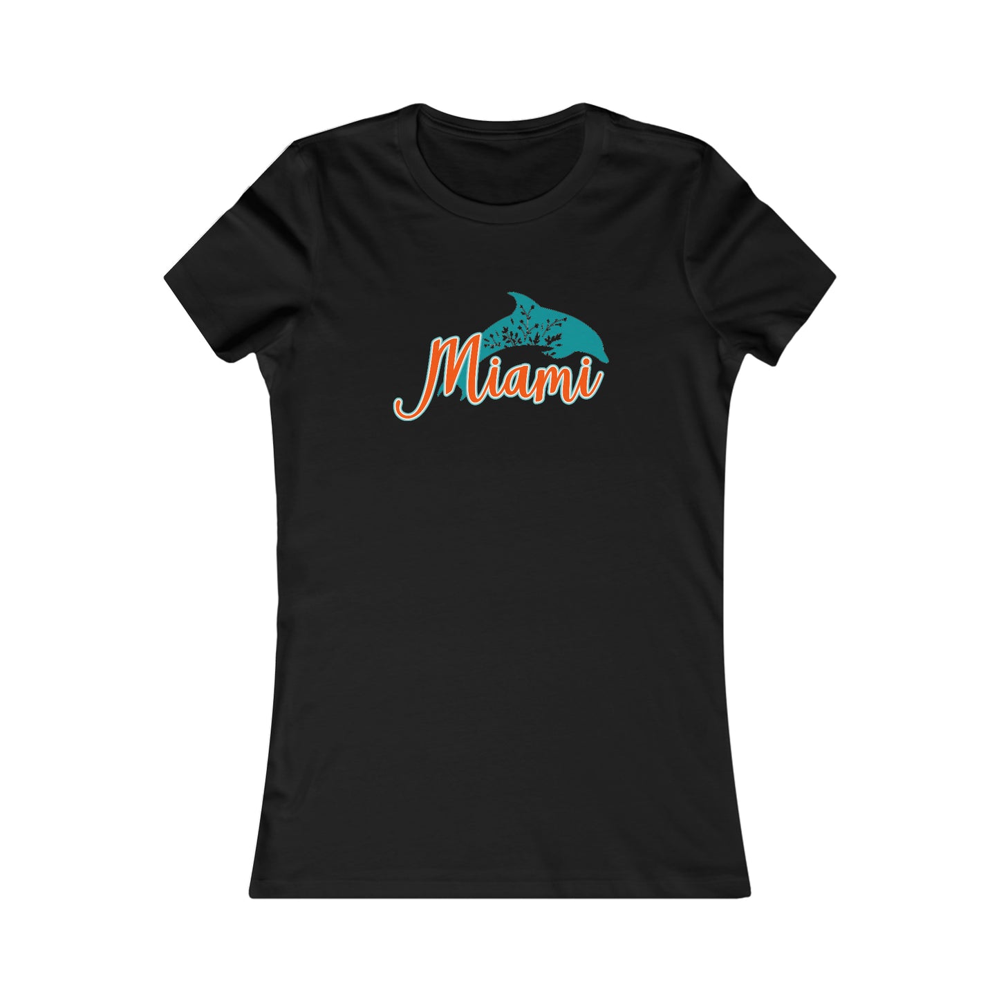 Miami Dolphins Inspired Floral Dolphin Women's Curvy Tee
