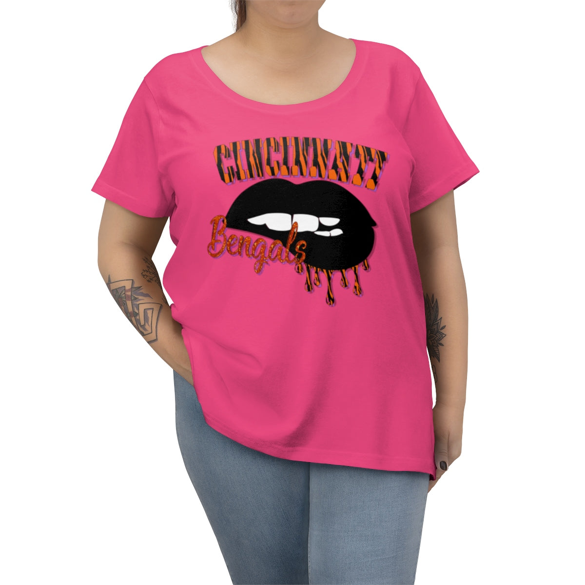 Cincinnati Bengal Stripes Football Tee