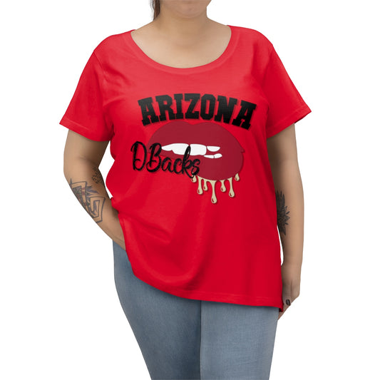 Arizona Diamondback inspired Baseball Dripping Lips Women's Curvy Tee - Current Colors