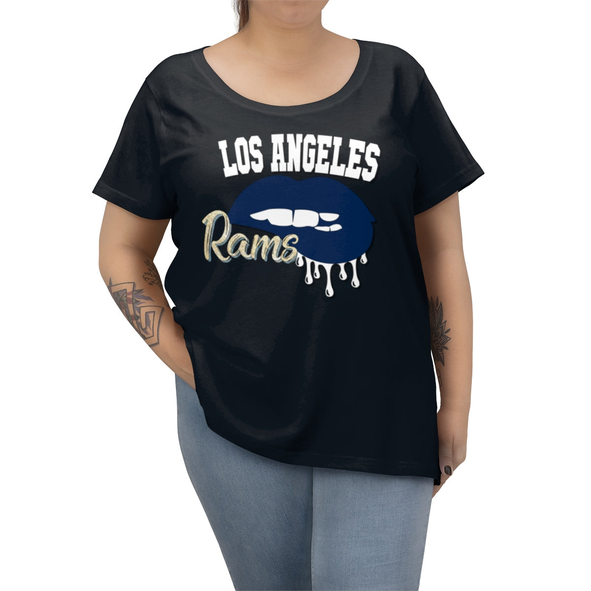Rams inspired Football Dripping Lips Tee