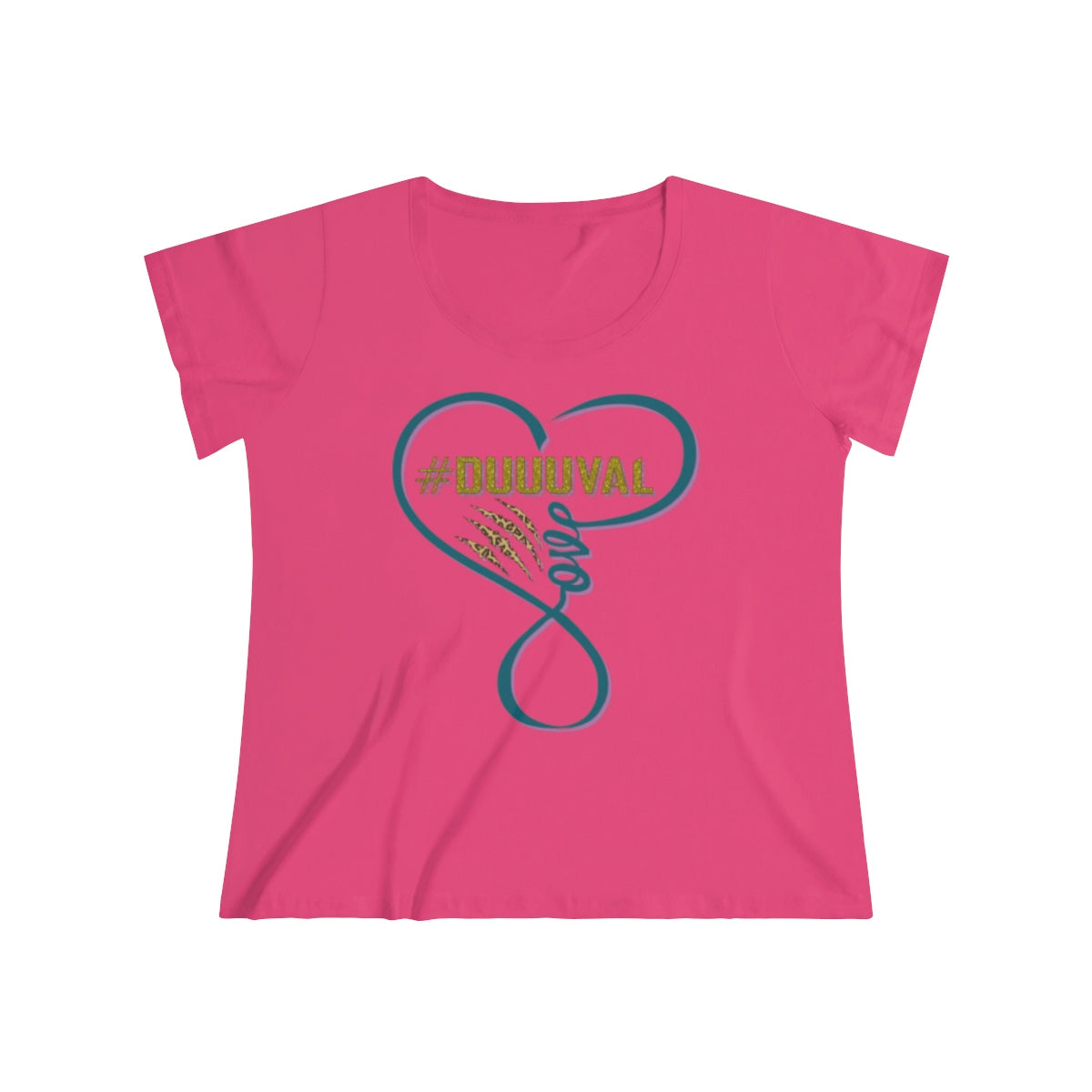 Jaguars inspired #Duuuval Infinity Love Heart Women's Curvy Football Tee