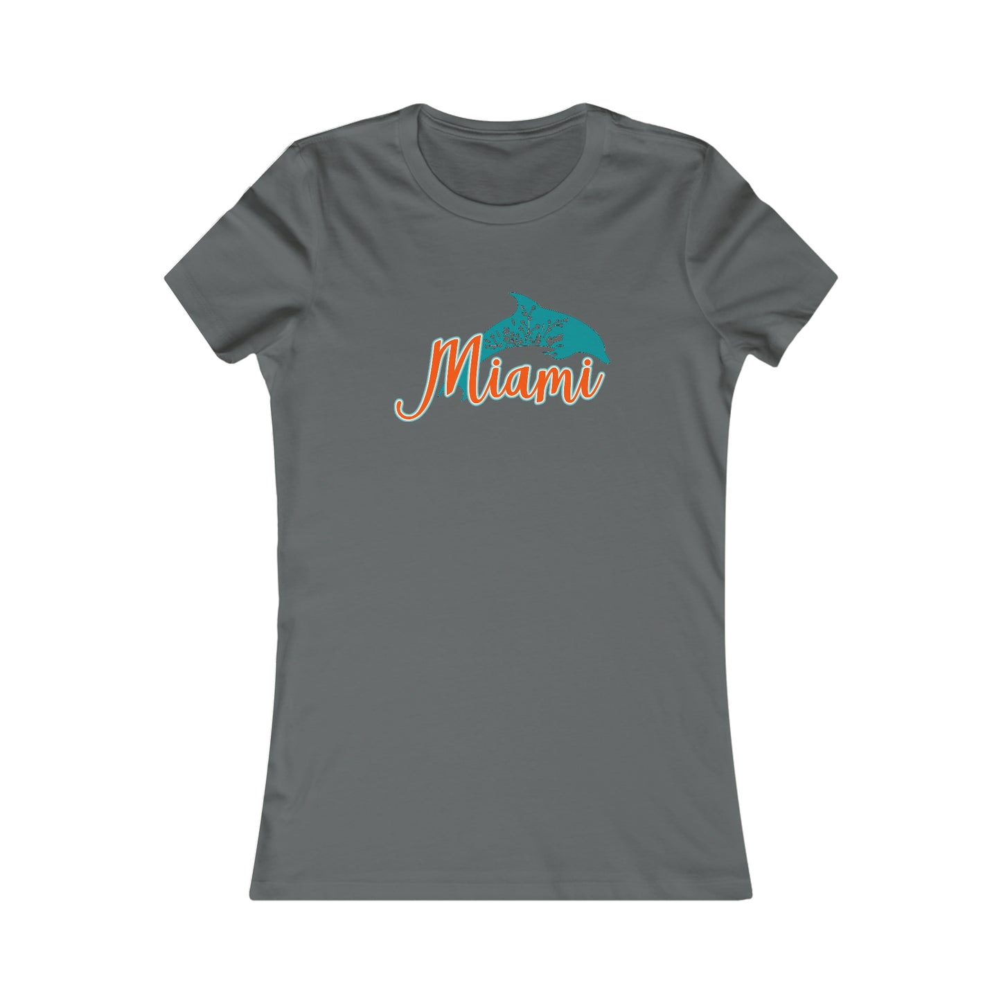 Miami Dolphins Inspired Floral Dolphin Women's Curvy Tee