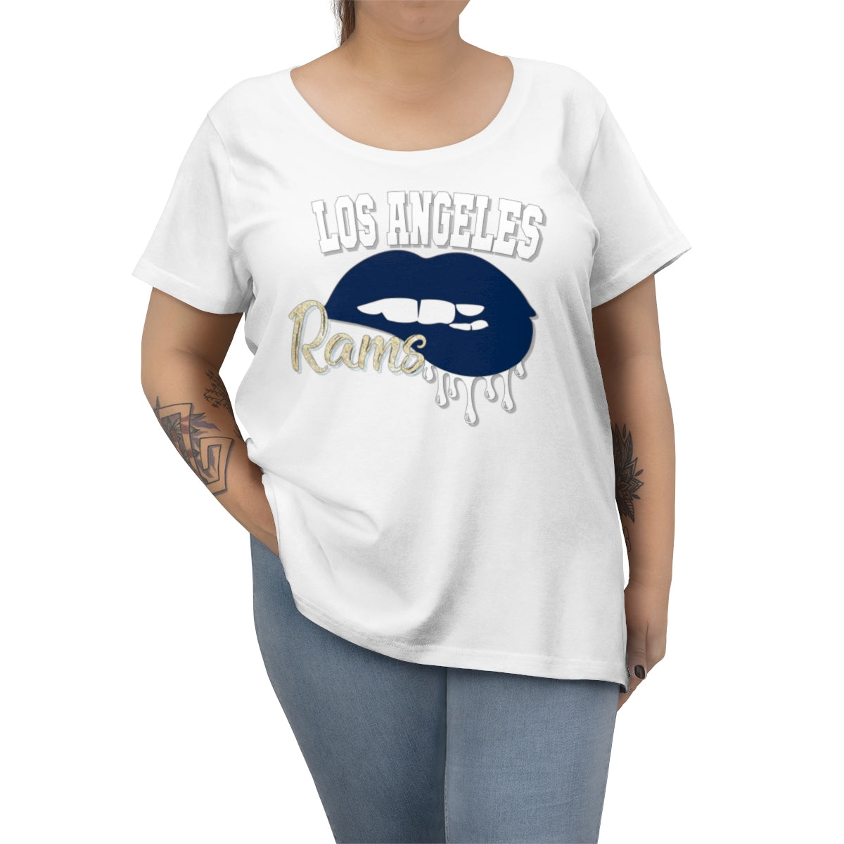 Rams inspired Football Dripping Lips Tee