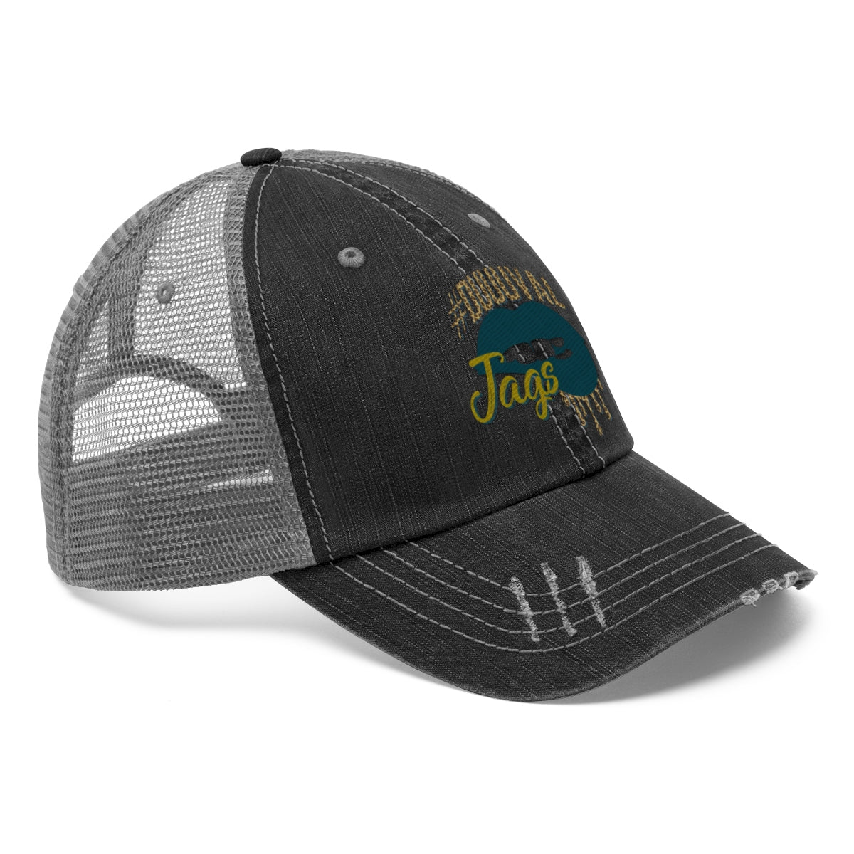 Jaguars Inspired Dripping Lips Unisex Trucker Hat Adjustable