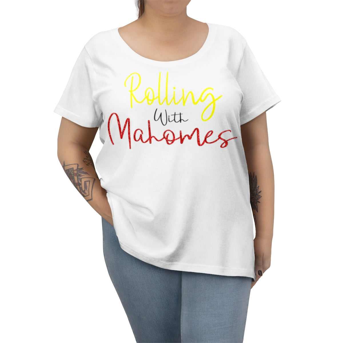 Rolling with Mahomes Football Tee