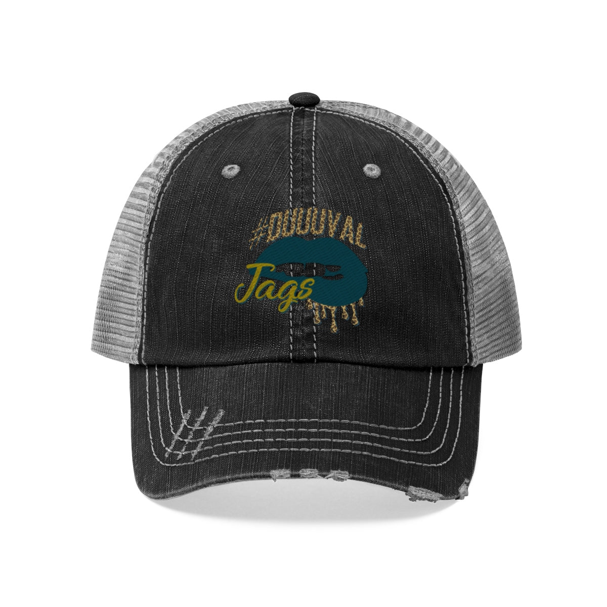 Jaguars Inspired Dripping Lips Unisex Trucker Hat Adjustable