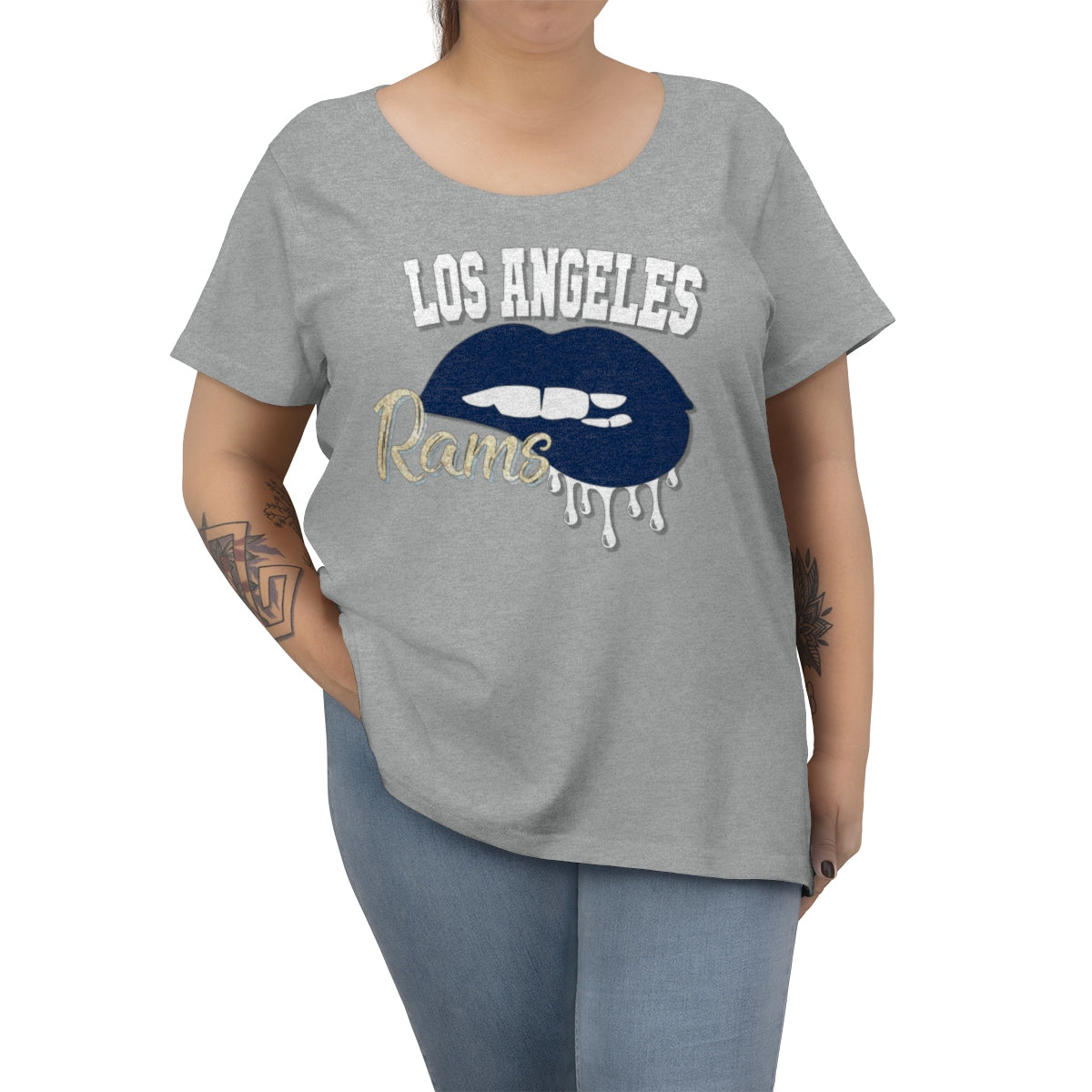Rams inspired Football Dripping Lips Tee