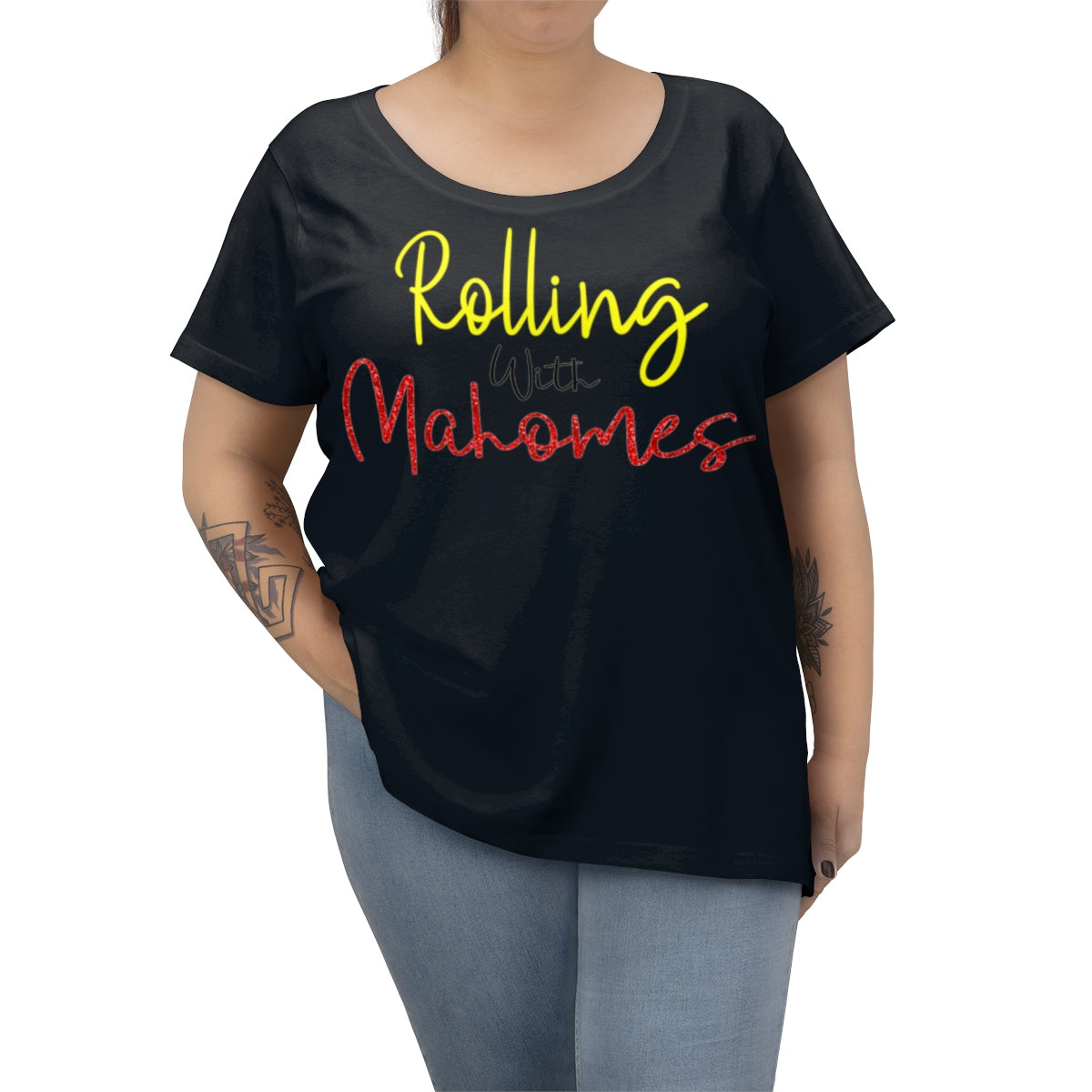 Rolling with Mahomes Football Tee