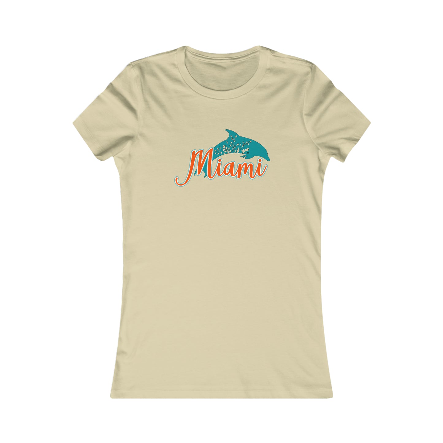 Miami Dolphins Inspired Floral Dolphin Women's Curvy Tee