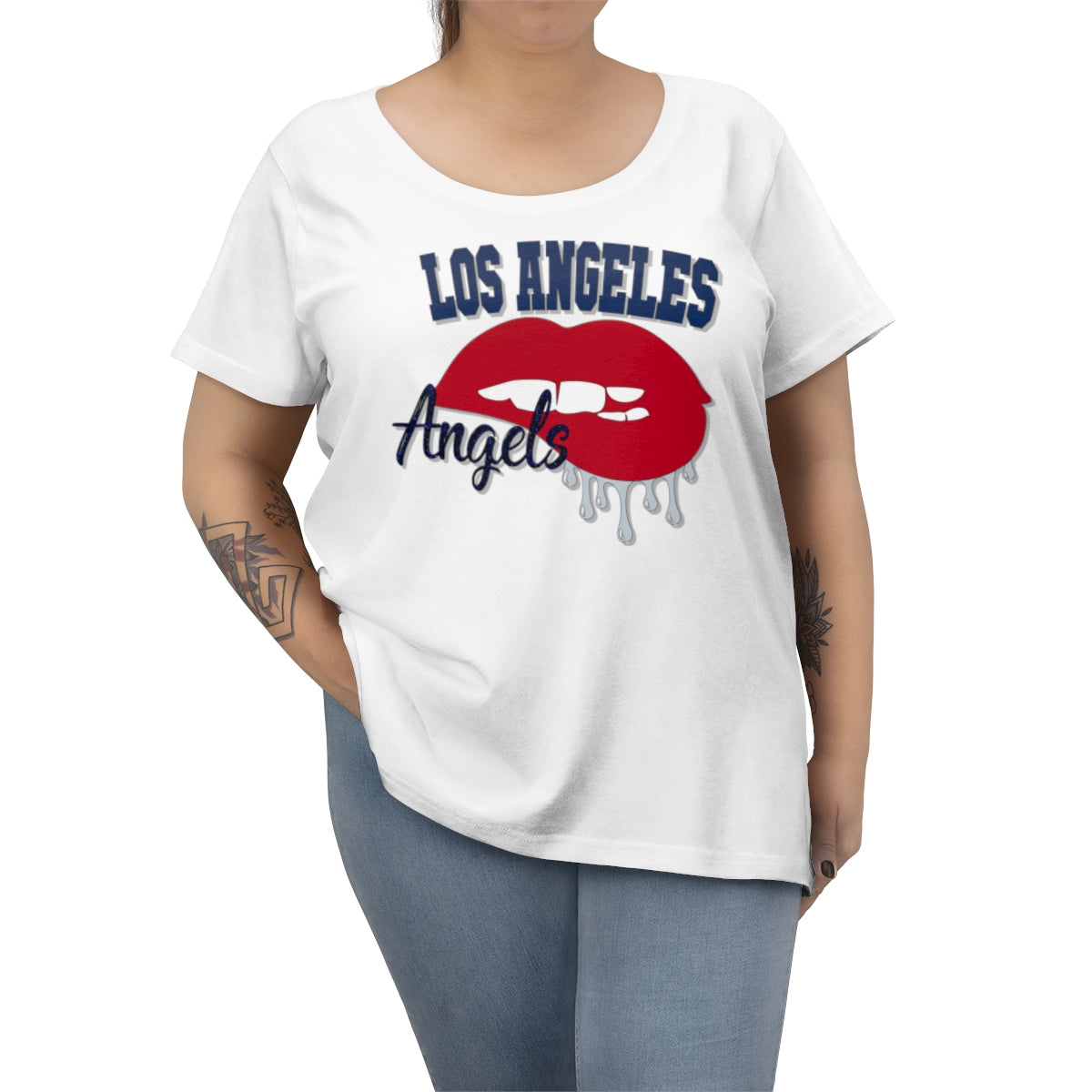 Angels  Baseball Dripping Lips Women's Tee