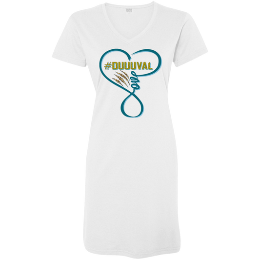 #Duuuval Infinity Heart Jaguars inspired Tee shirt dress V-Neck Fine Jersey Cover-Up