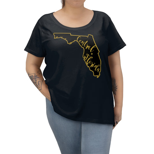 Central Florida Knights Inspired State Outline Women's Curvy Tee