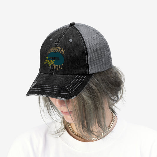 Jaguars Inspired Dripping Lips Unisex Trucker Hat Adjustable