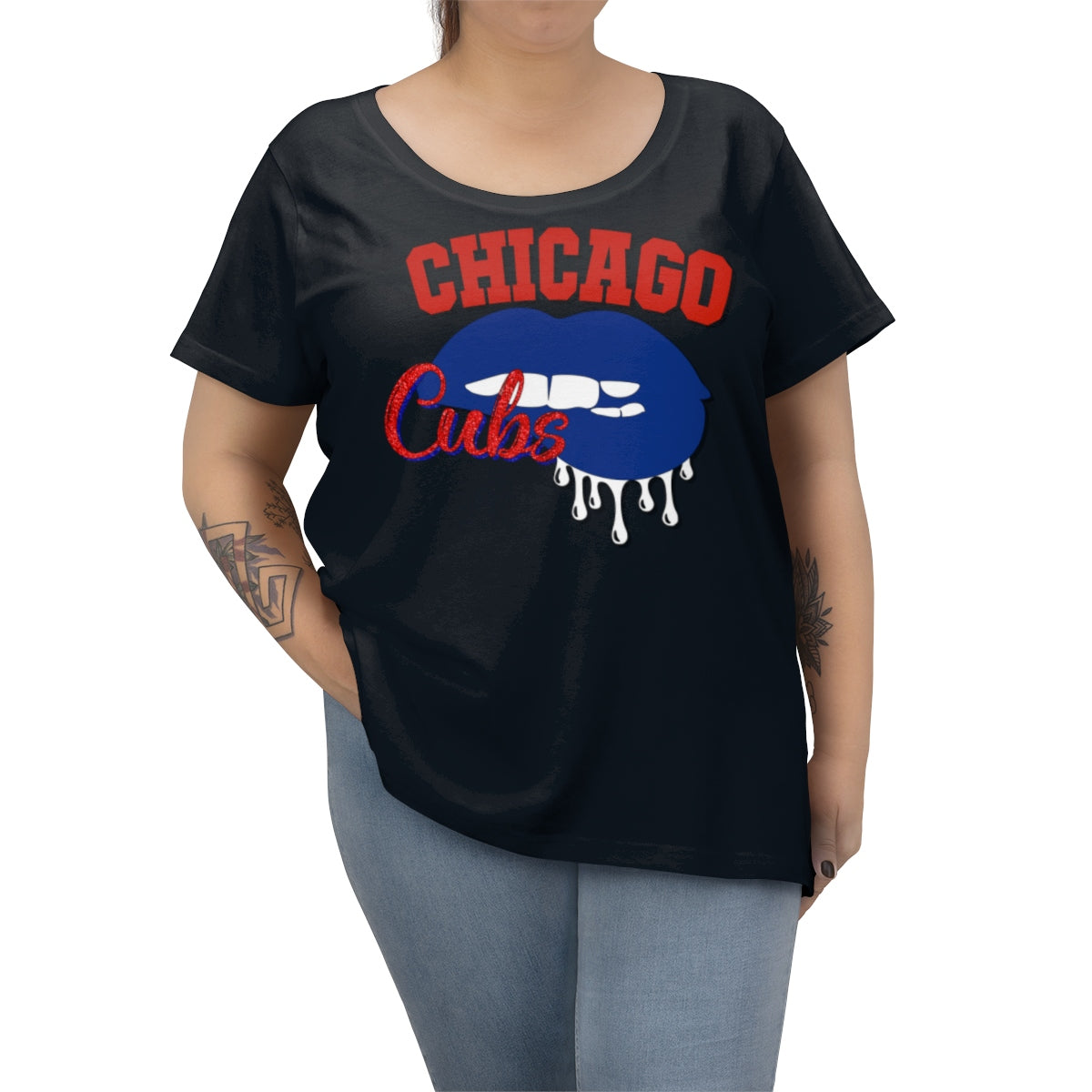 Chicago Cubs Baseball Dripping Lips Tee