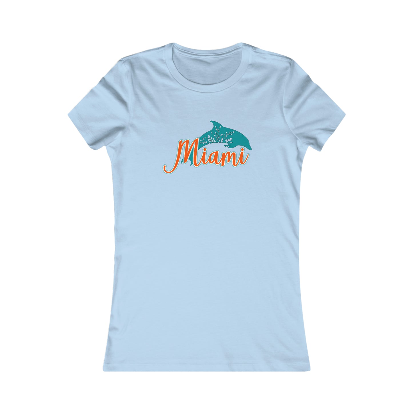 Miami Dolphins Inspired Floral Dolphin Women's Curvy Tee