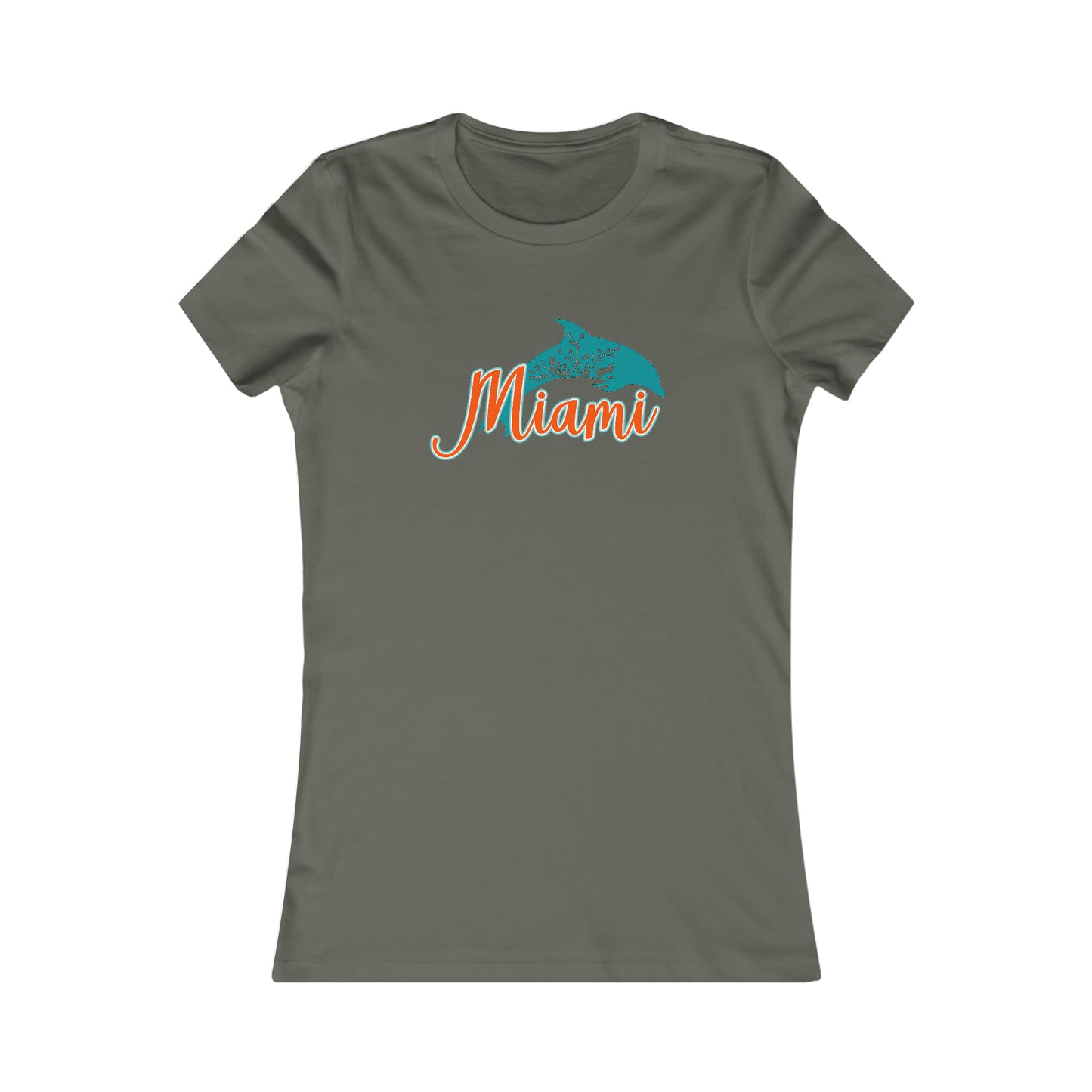Miami Dolphins Inspired Floral Dolphin Women's Curvy Tee