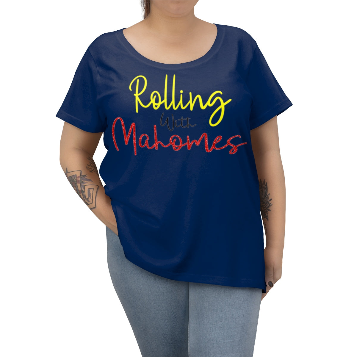Rolling with Mahomes Football Tee