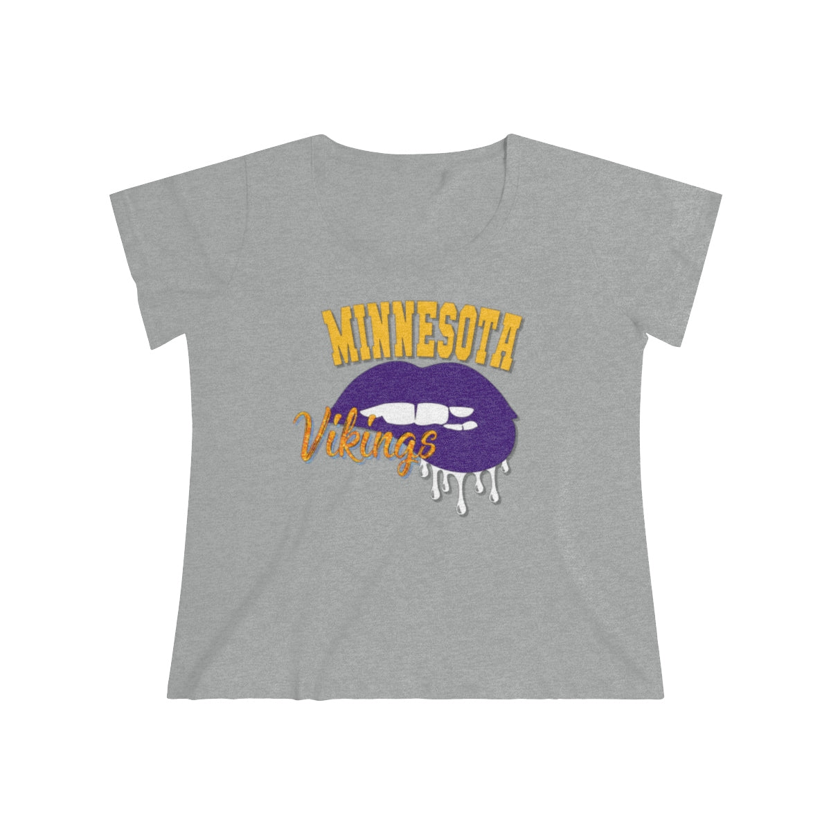 Vikings inspired Football Dripping Lips Women's Curvy Tee