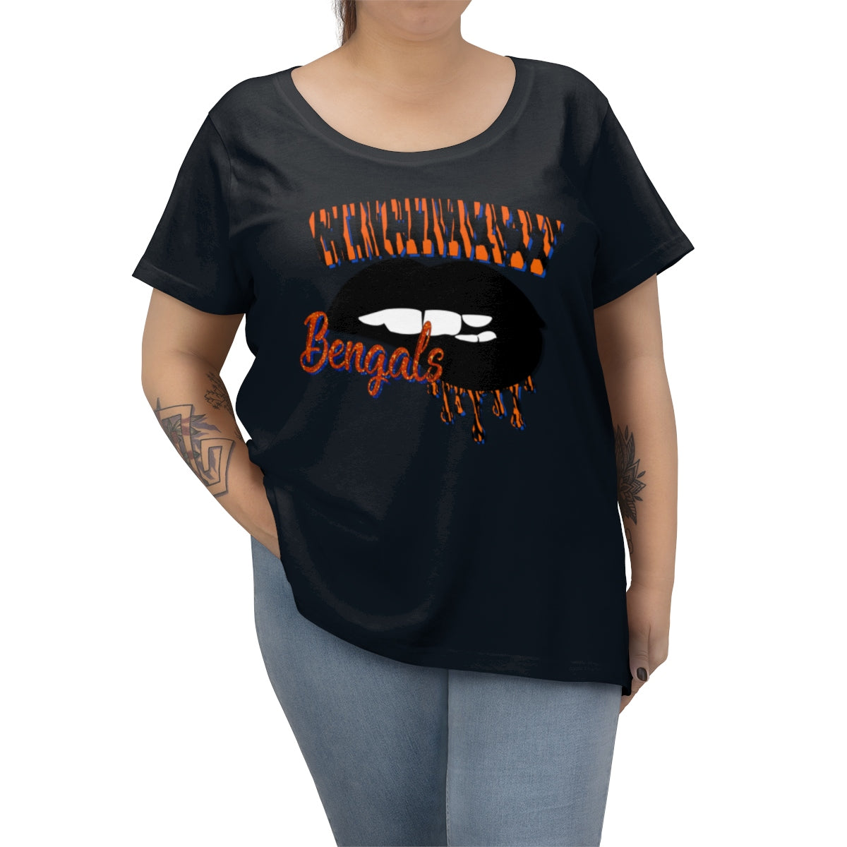 Cincinnati Bengal Stripes Football Tee