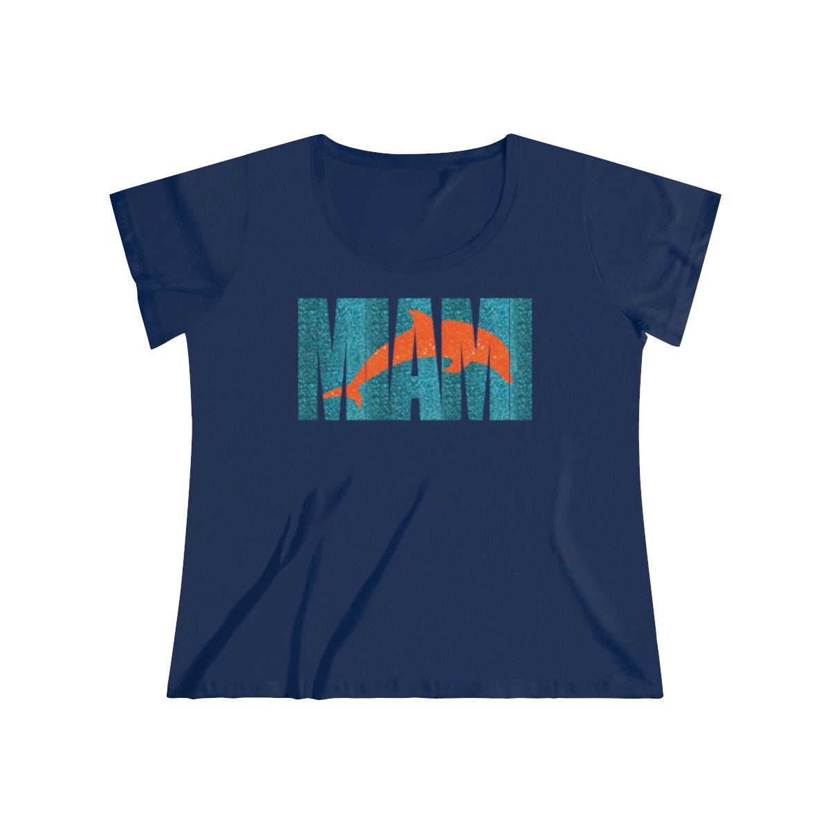 Miami Dolphins Ombre Glitter Text Tee