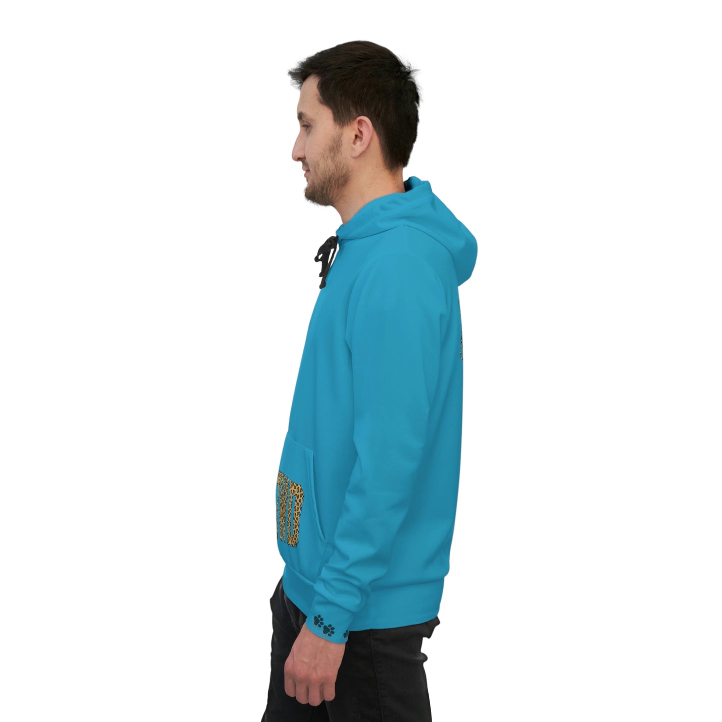 #DTWD Geo-Tag Hooded Sweatshirt Jaguars Teal and leopard print