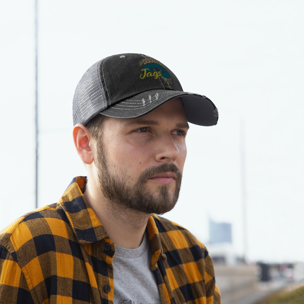 Jaguars Inspired Dripping Lips Unisex Trucker Hat Adjustable