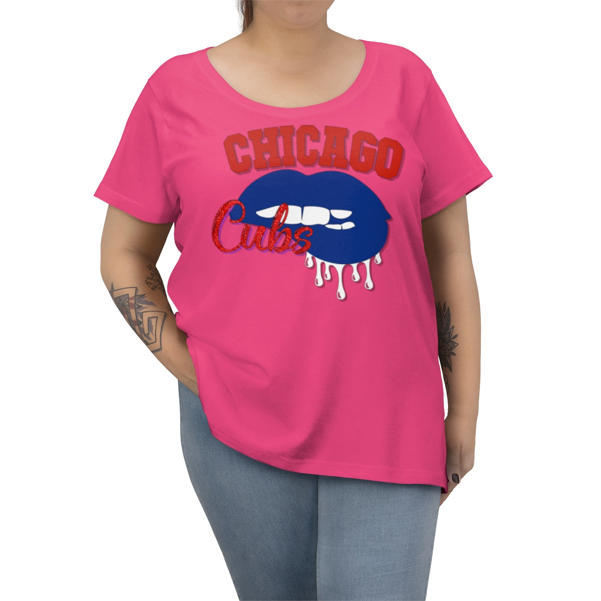 Chicago Cubs Baseball Dripping Lips Tee