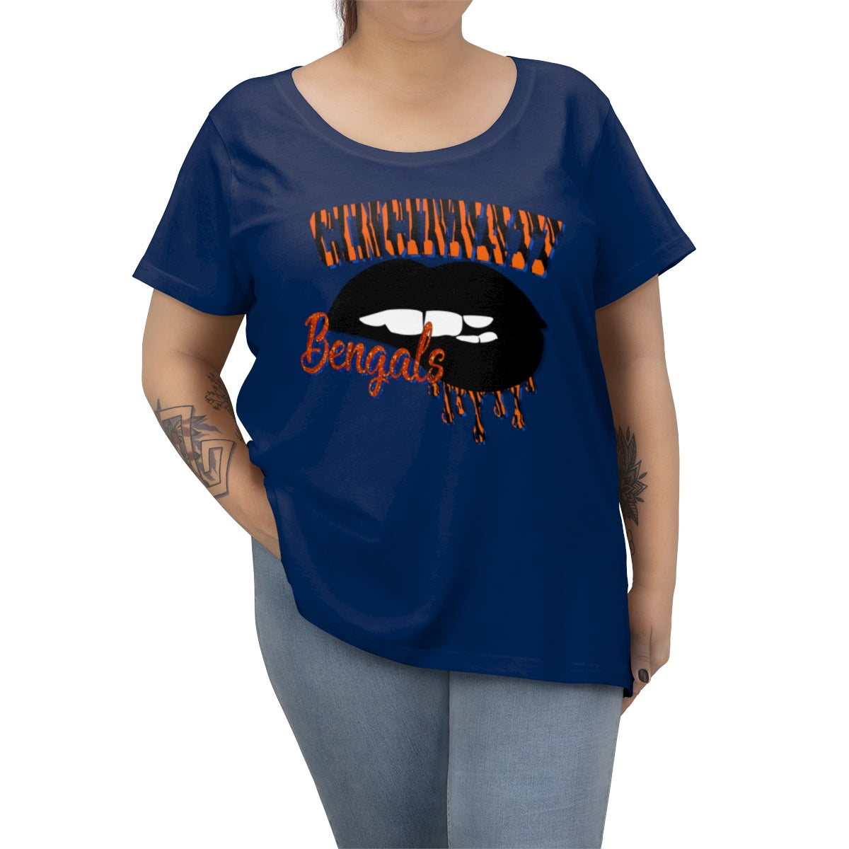 Cincinnati Bengal Stripes Football Tee